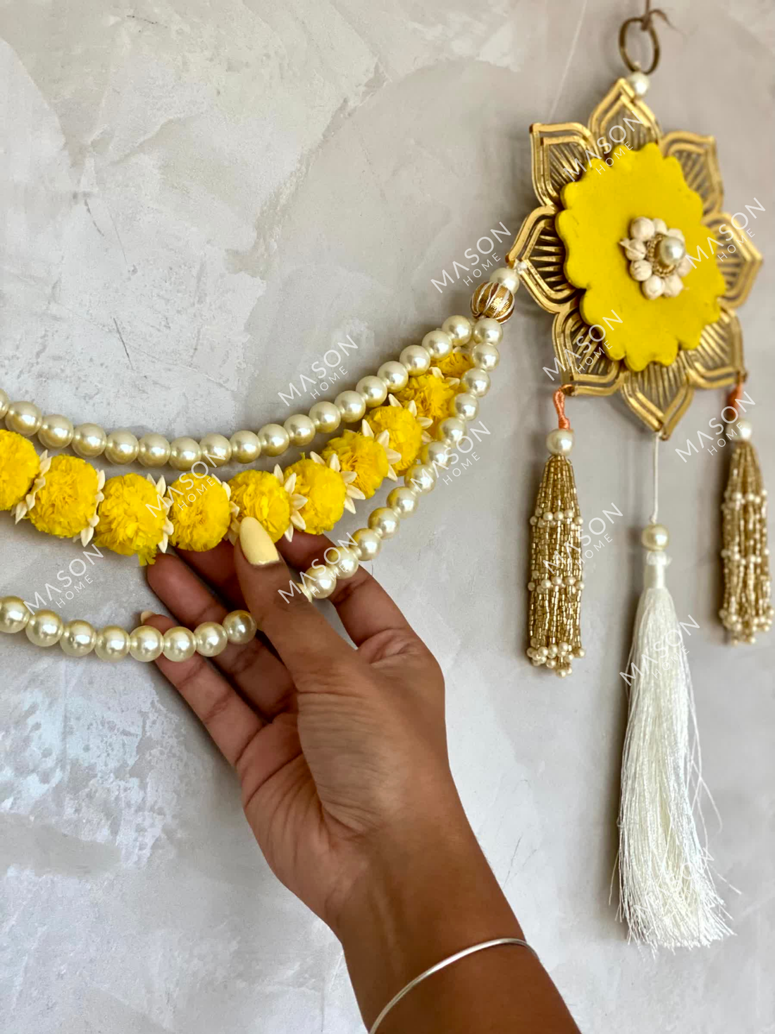 Marigold Pearl Lasercut Toran