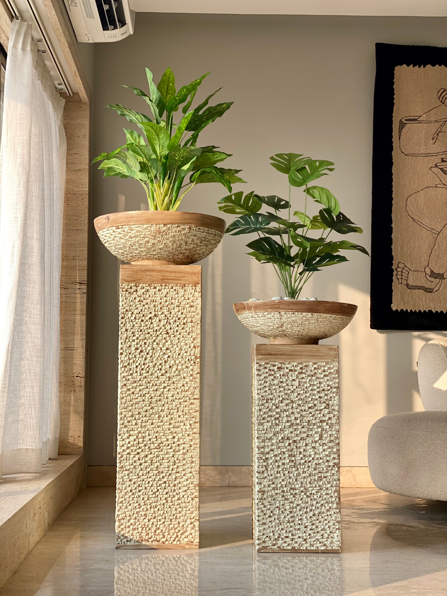 Masami Shaft Planter - Rustic Brown