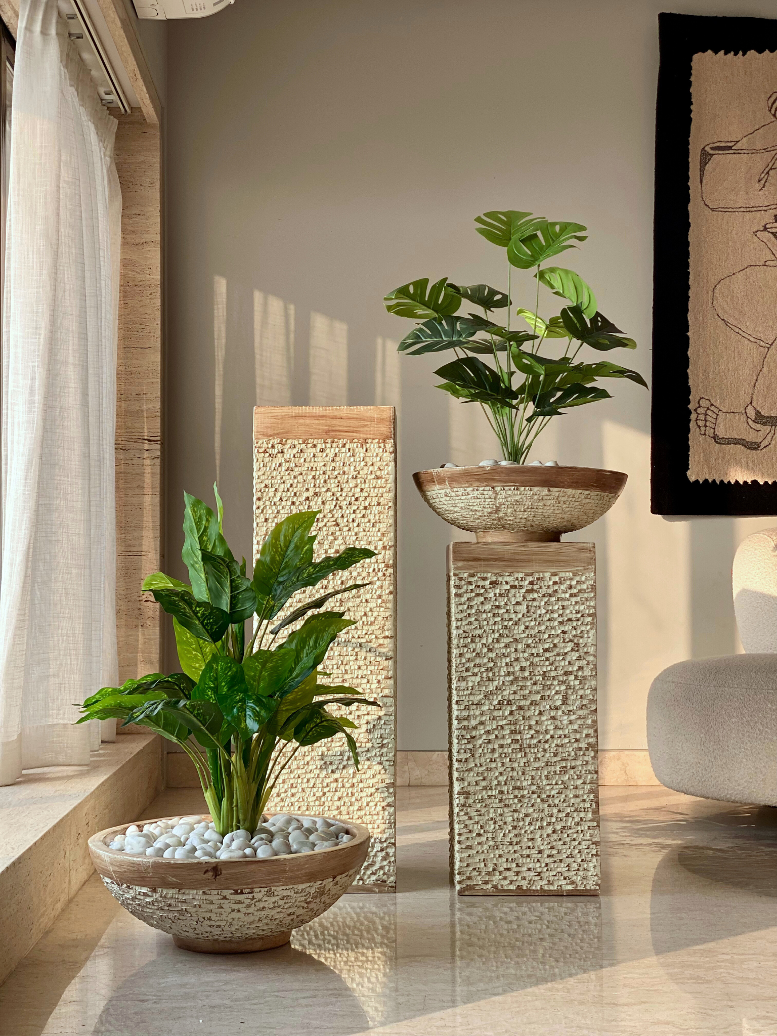 Masami Shaft Planter - Rustic Brown