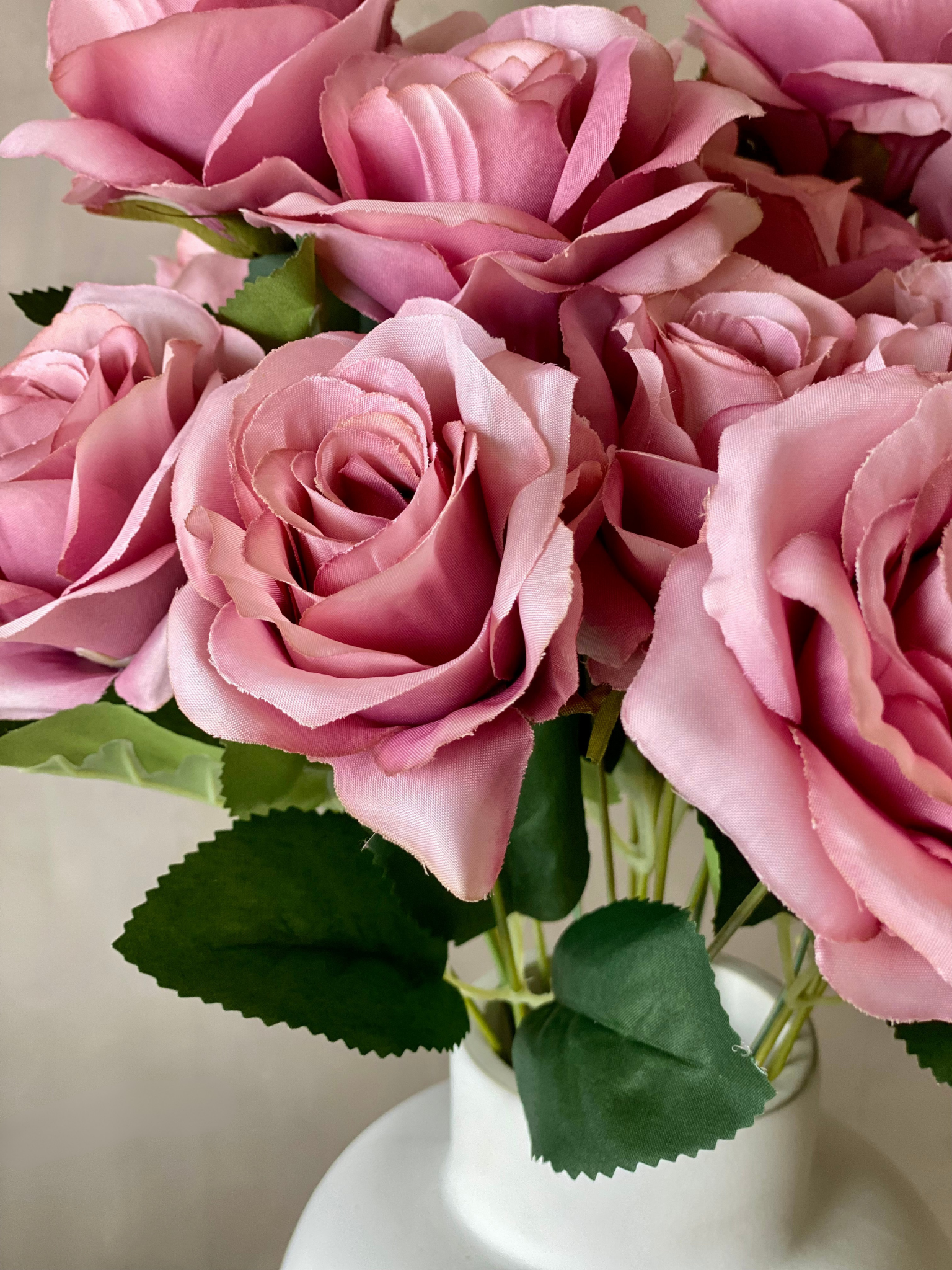 Artificial Blush Pink Rose Bunch