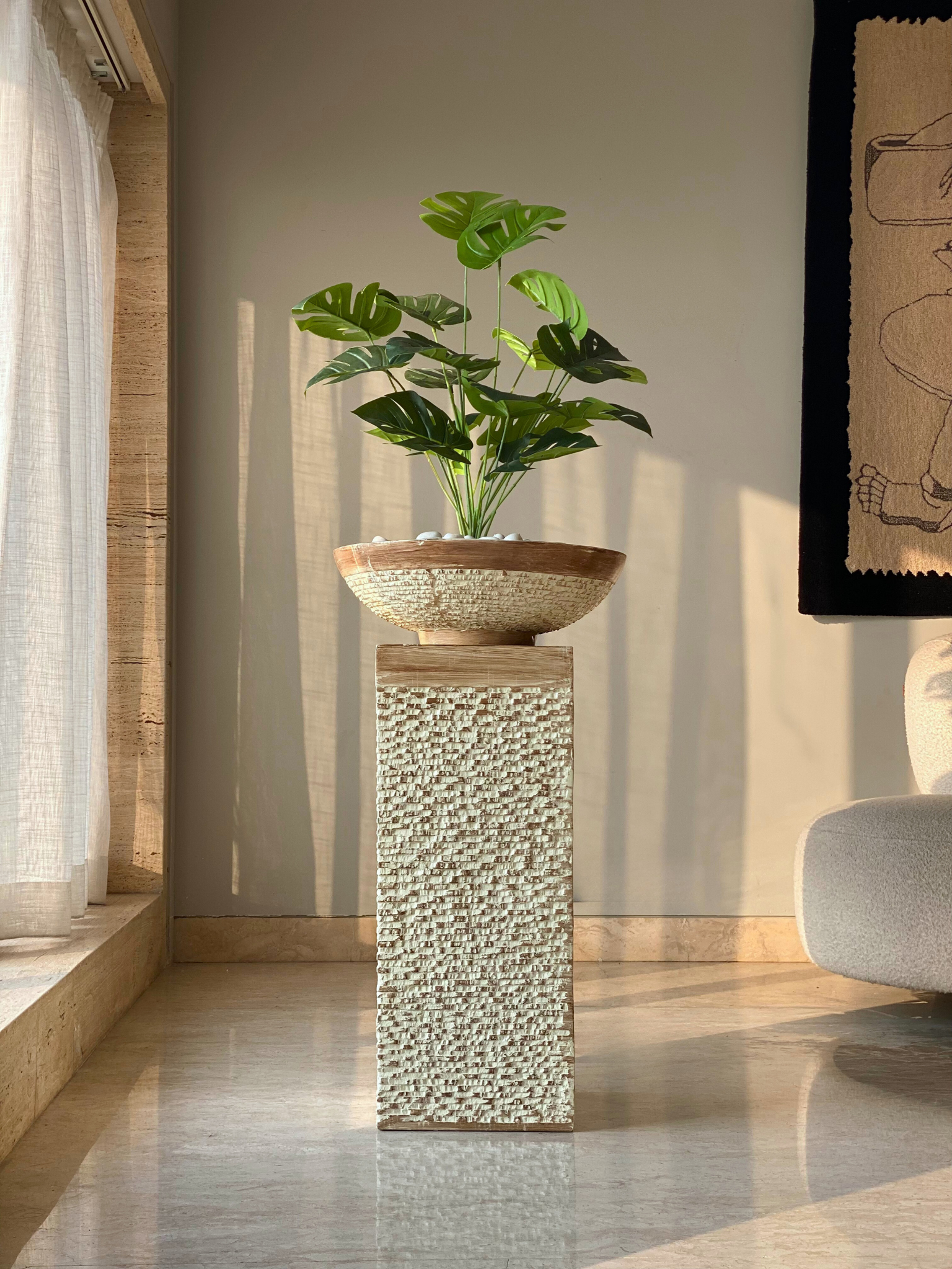 Masami Shaft Planter - Rustic Brown