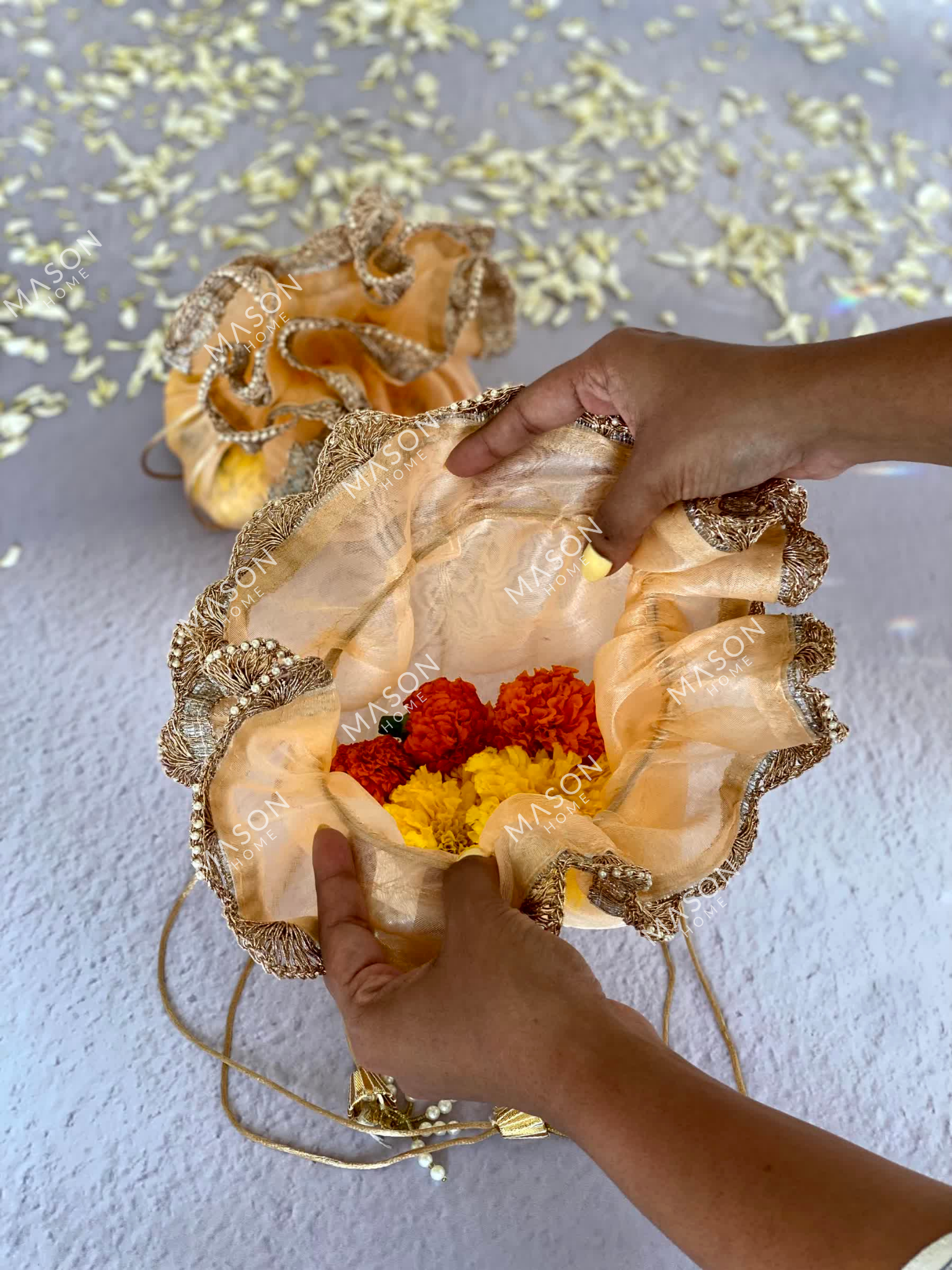 Festive Flower Batwa - Peach (Set of 2)