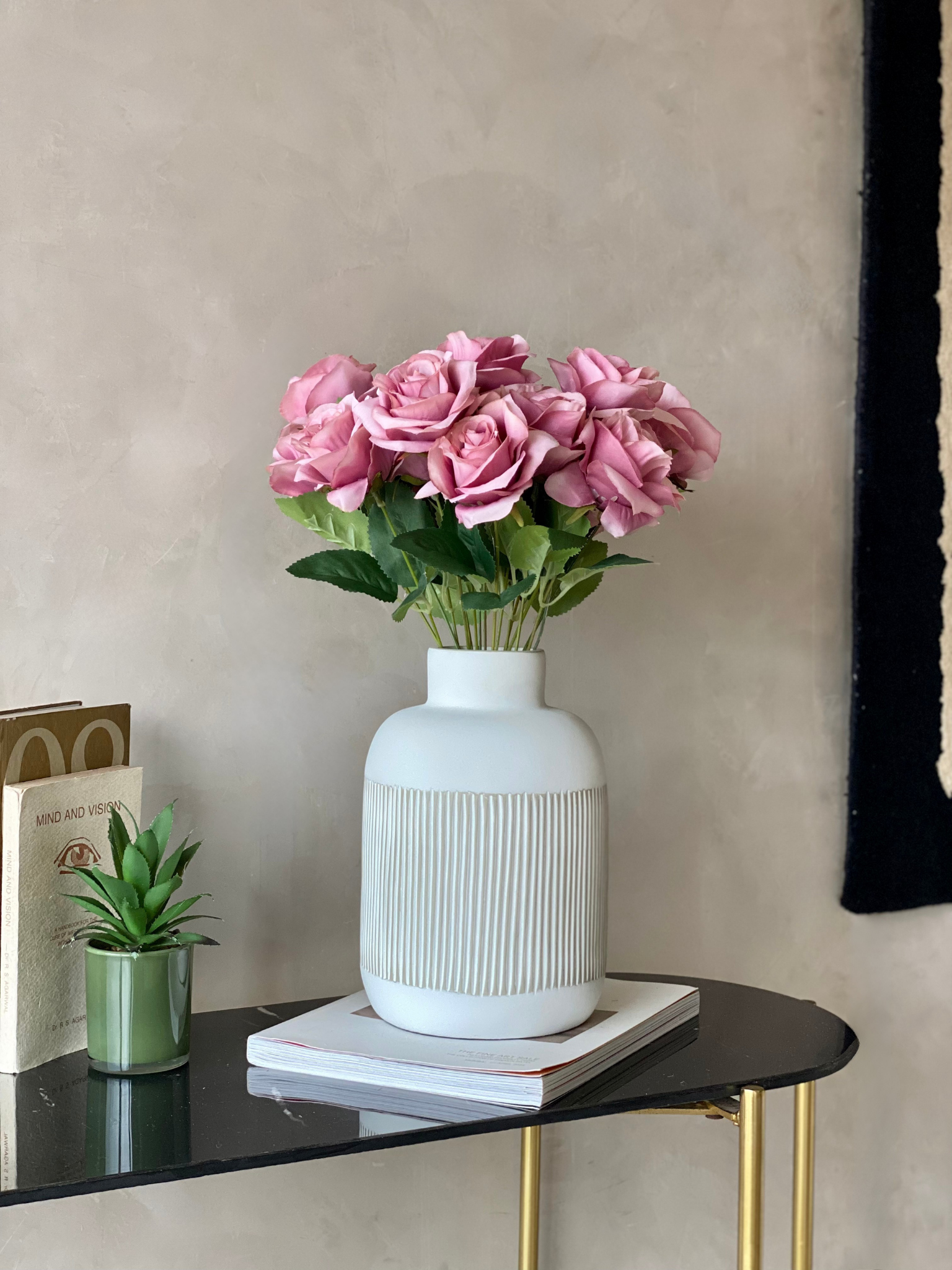 Artificial Blush Pink Rose Bunch