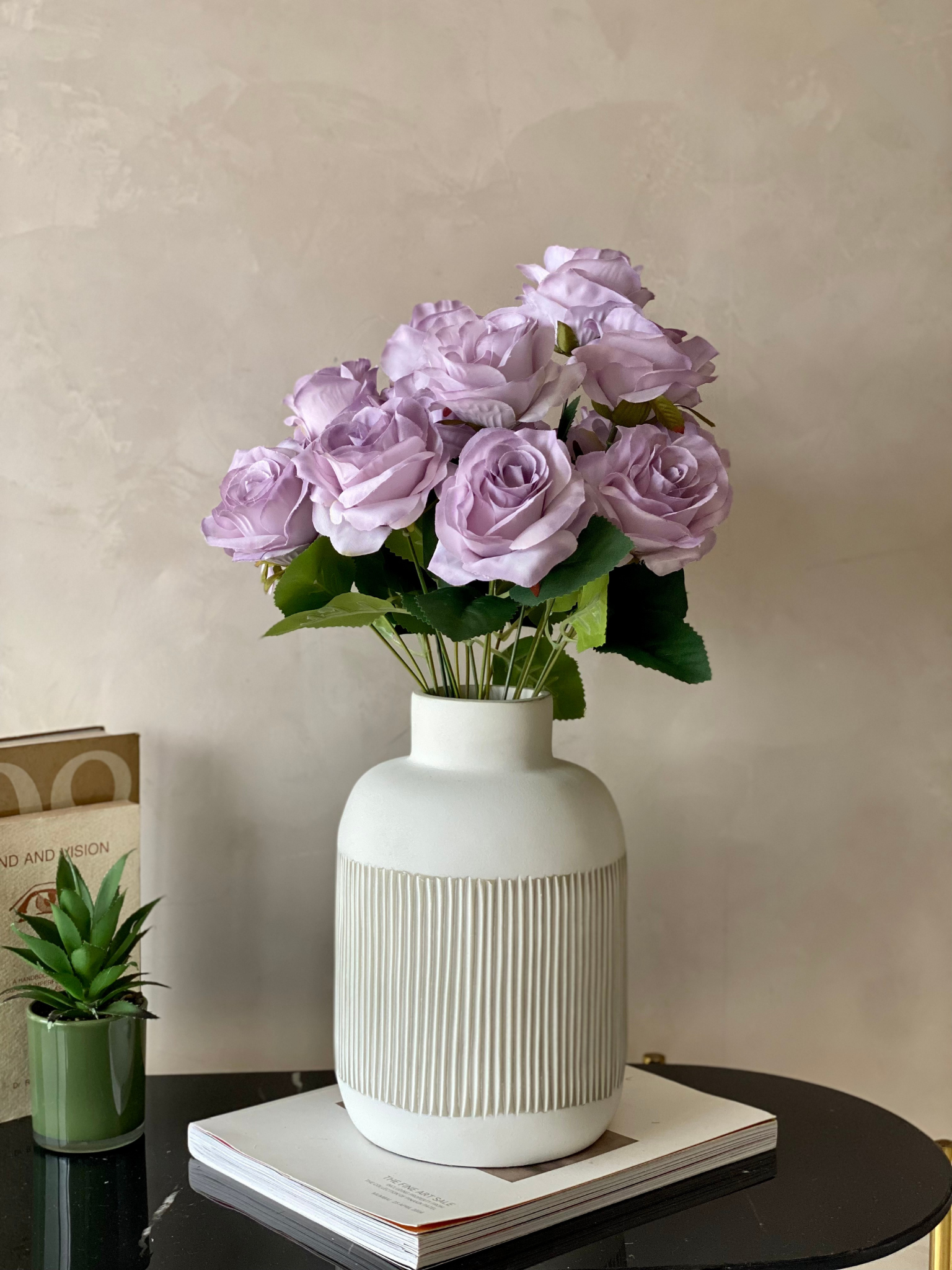 Artificial Lavender Rose Bunch