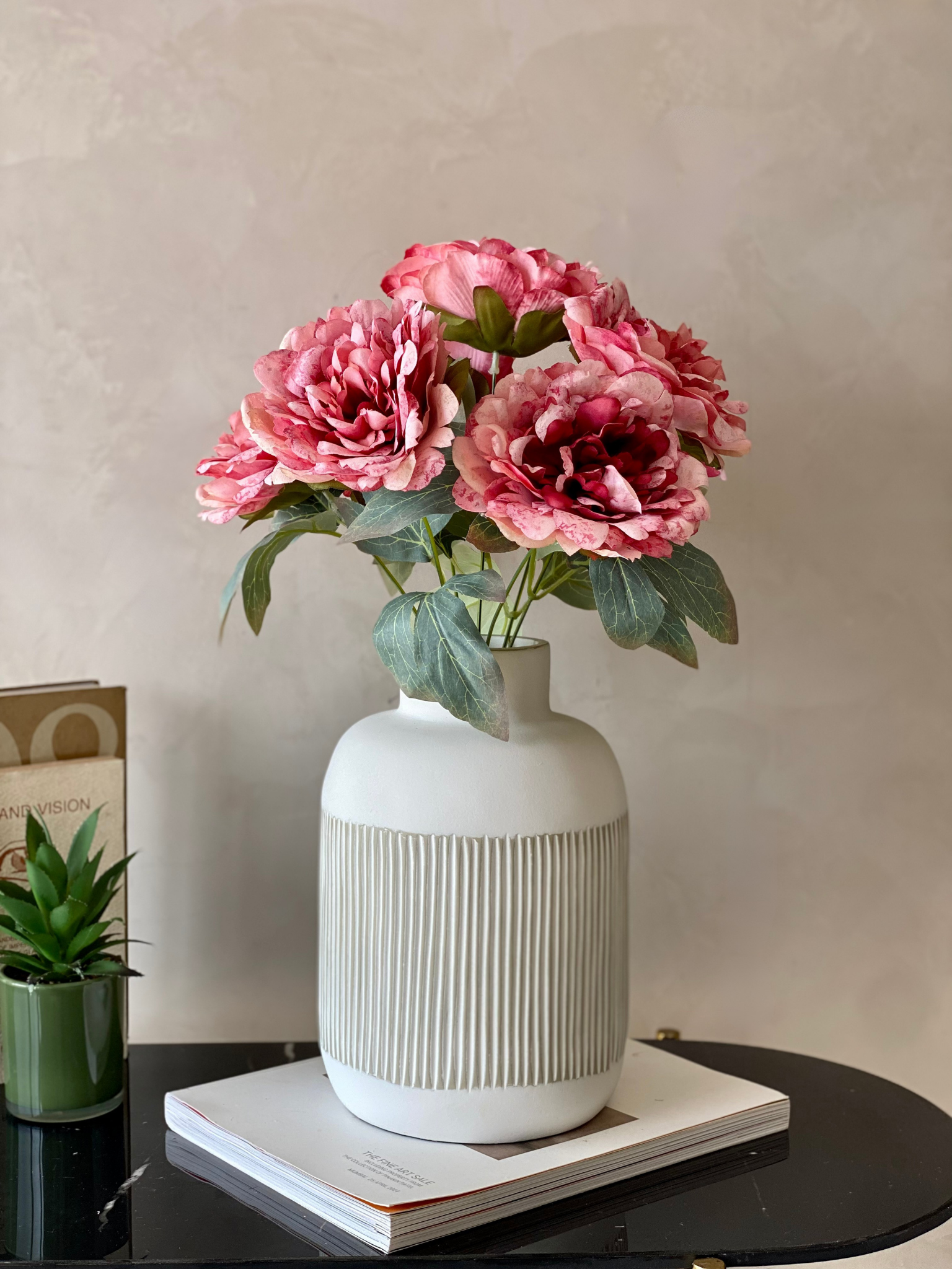 Artificial Dusk Pink Peony Bunch