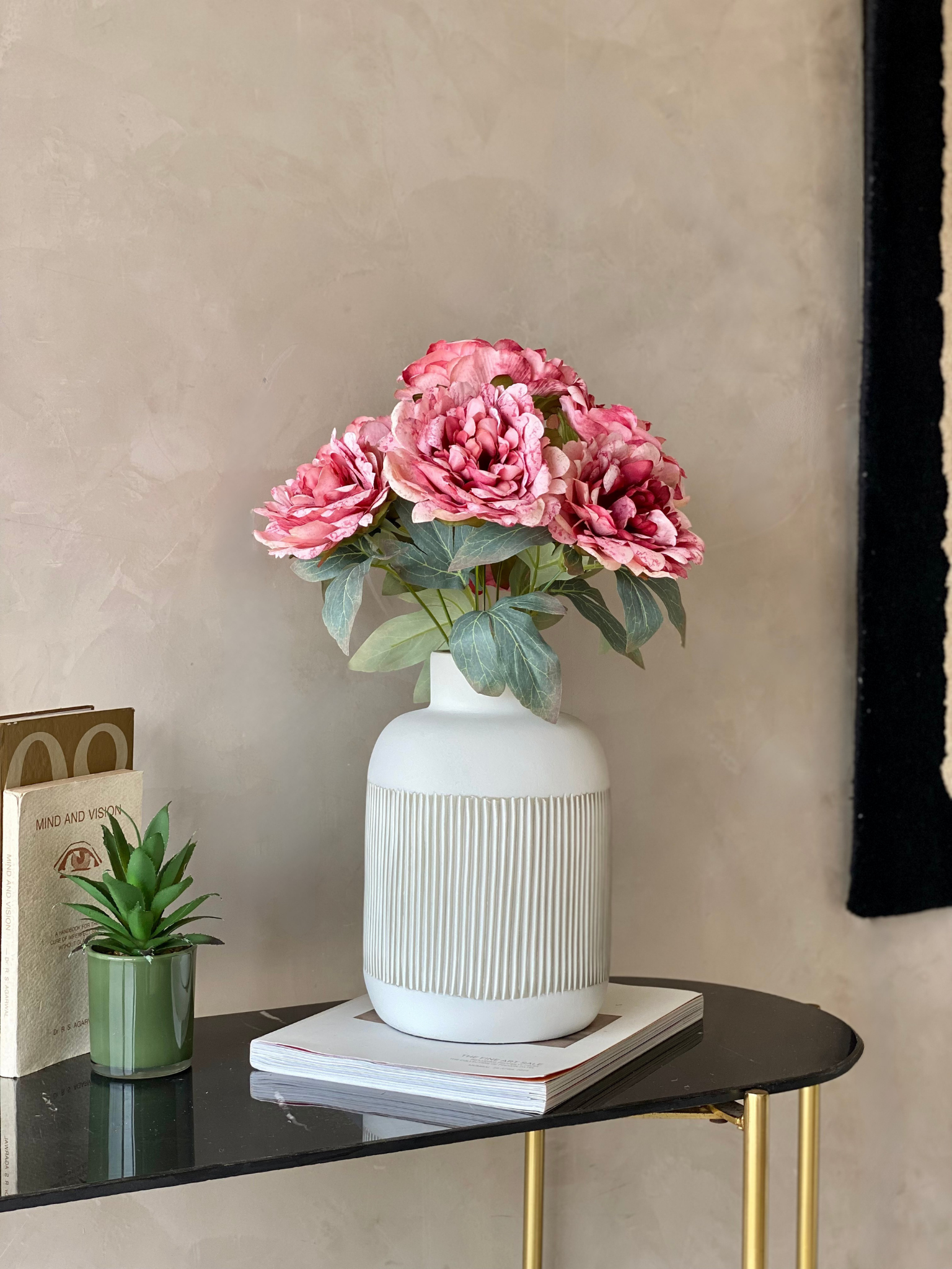 Artificial Dusk Pink Peony Bunch