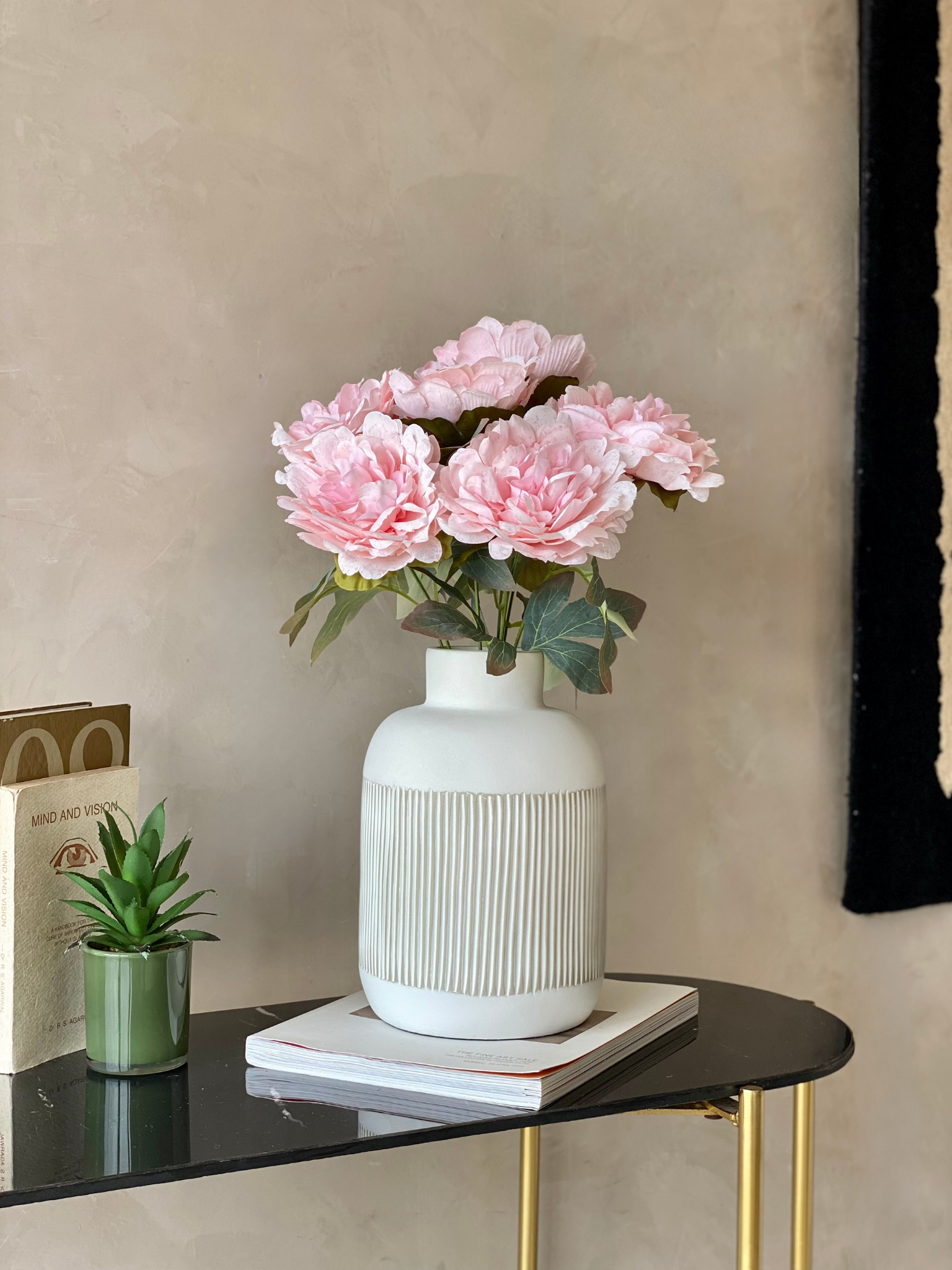 Artificial Blush Pink Peony Bunch