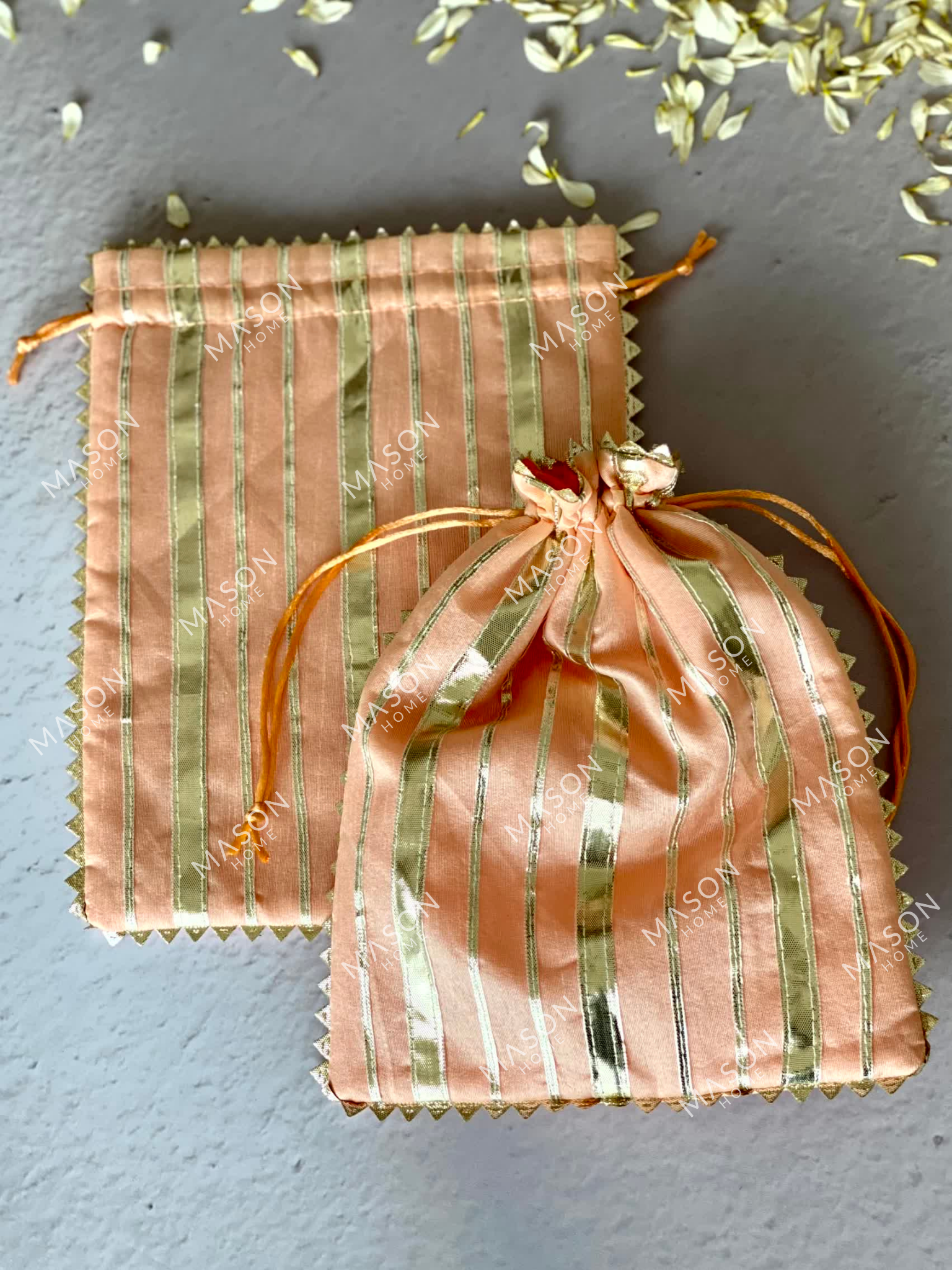 Festive Stripe Batwa - Peach (Set of 2)