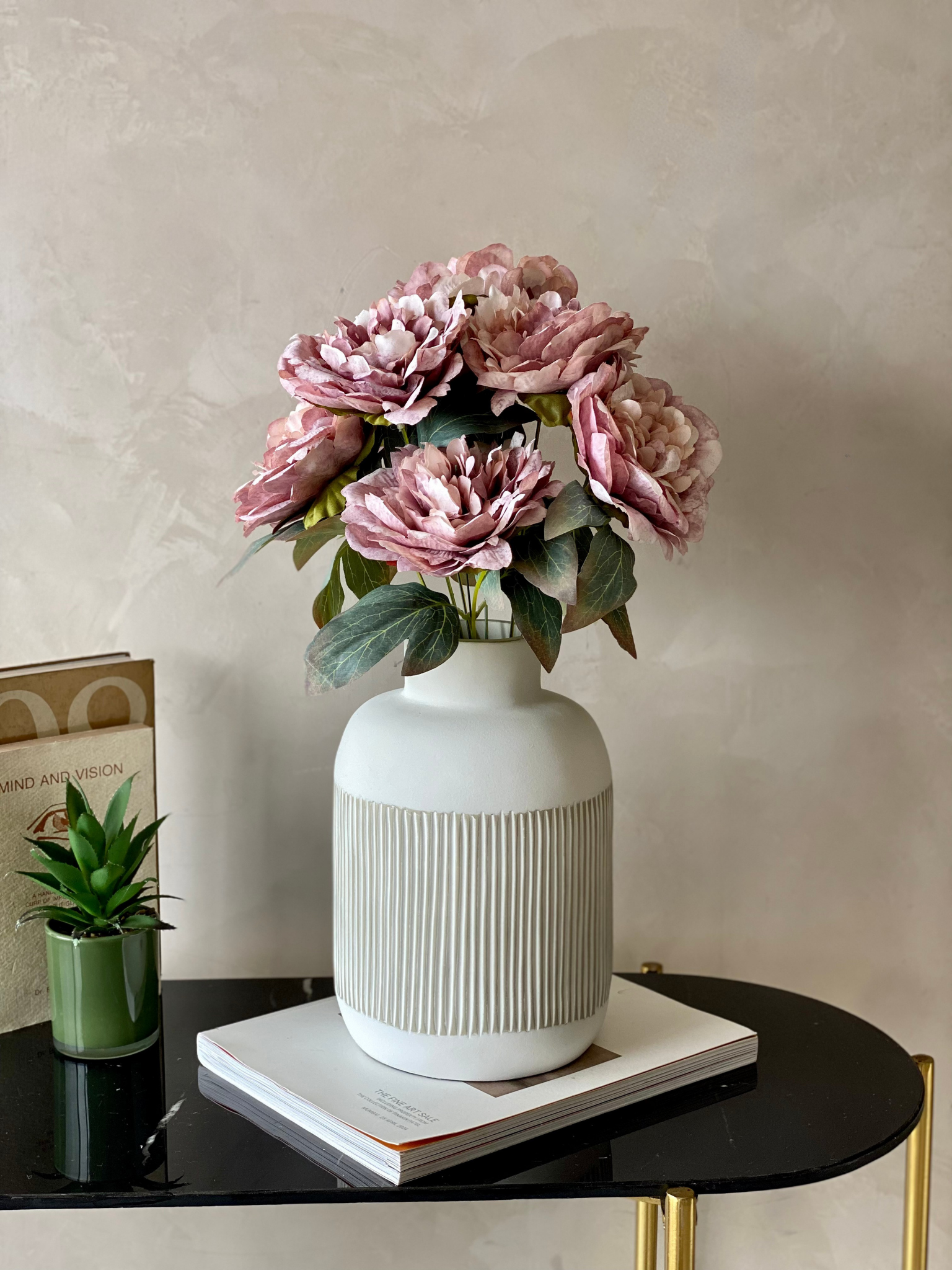 Artificial Lavender Peony Bunch