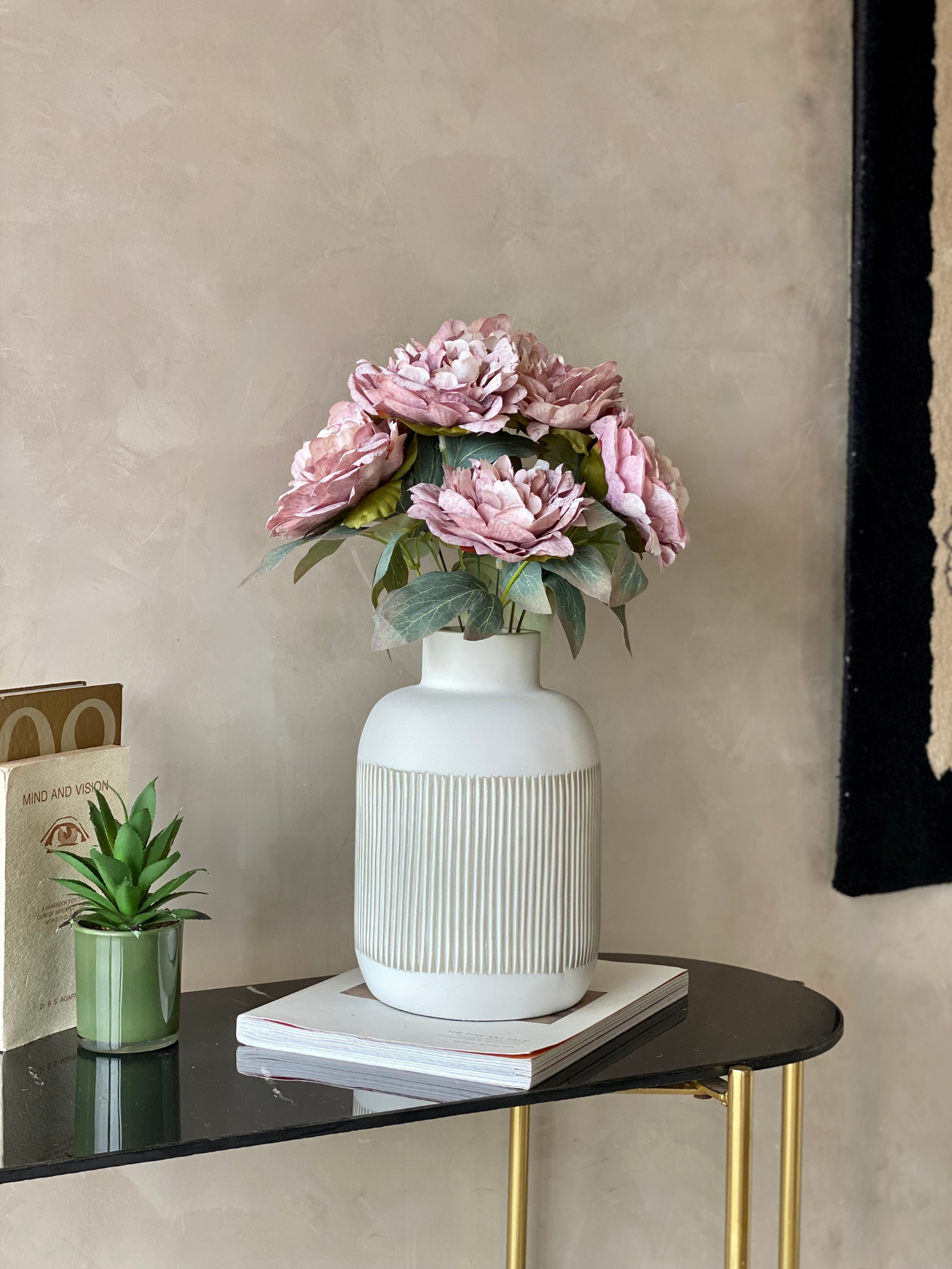 Artificial Lavender Peony Bunch