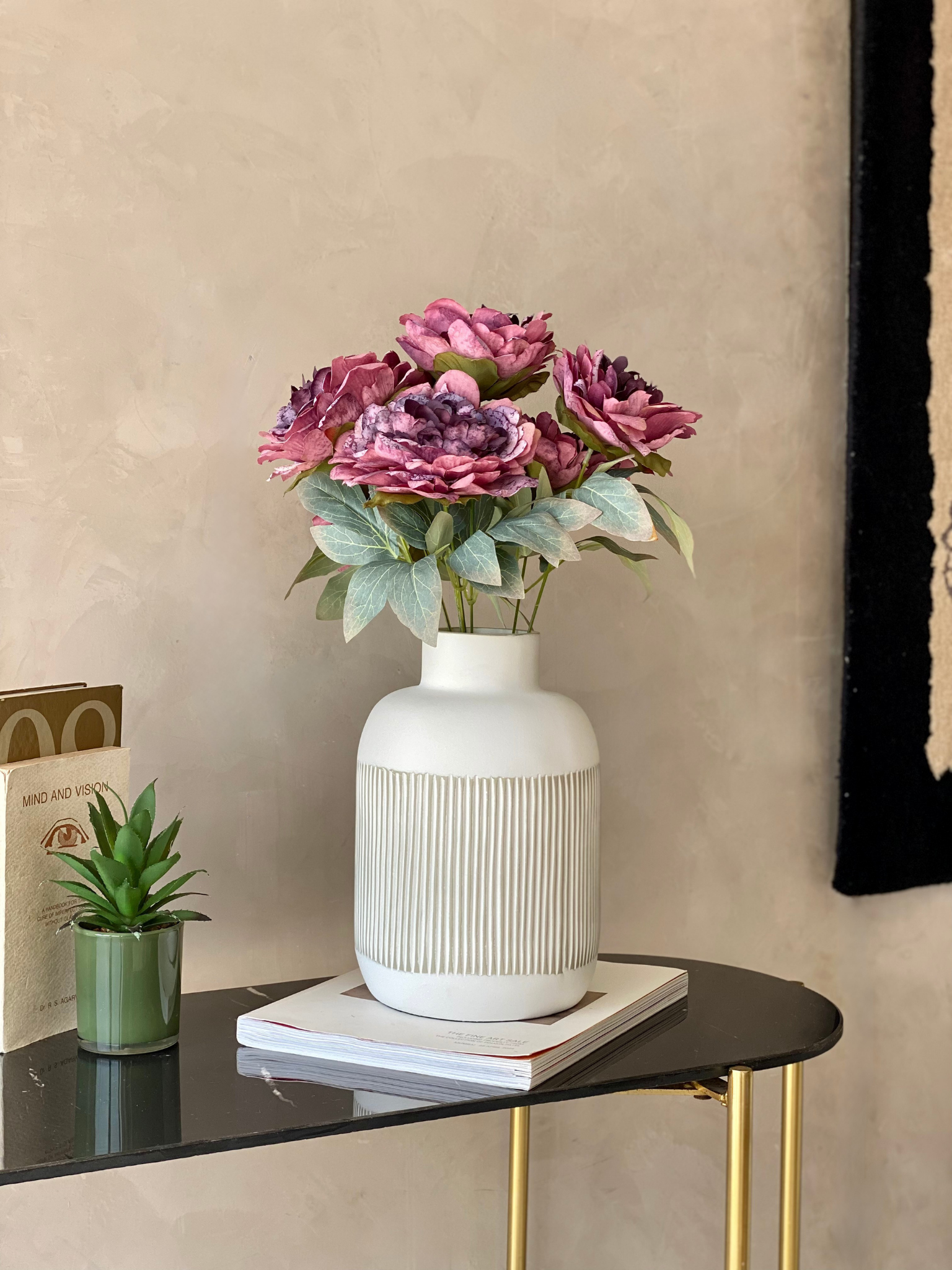 Artificial Iris Purple Peony Bunch