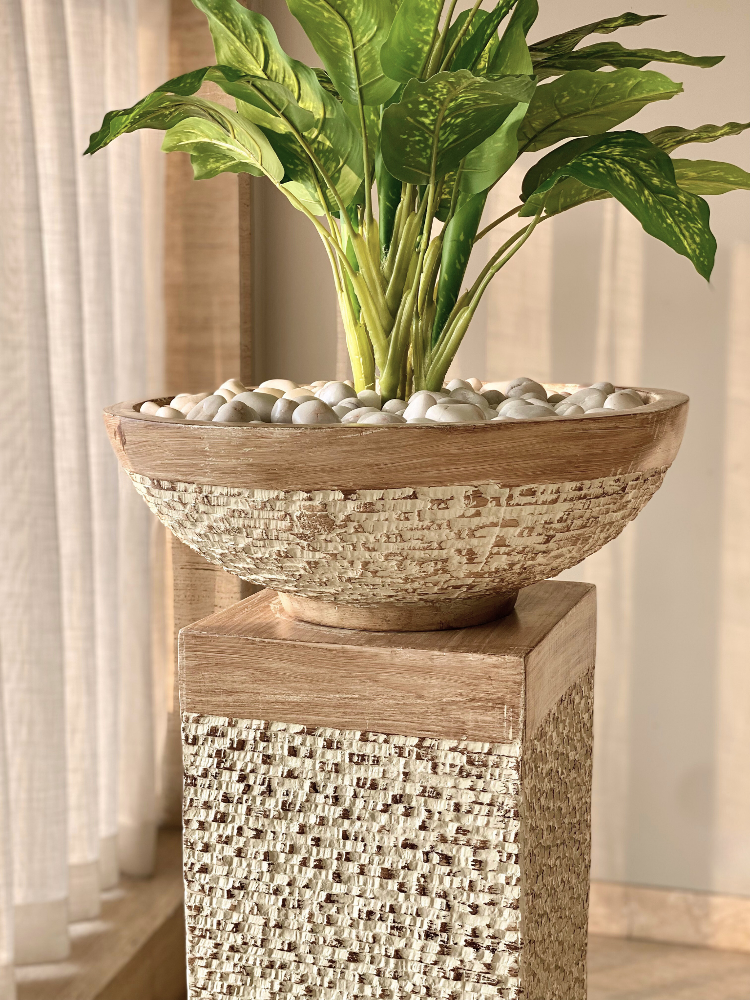 Masami Shaft Planter - Rustic Brown