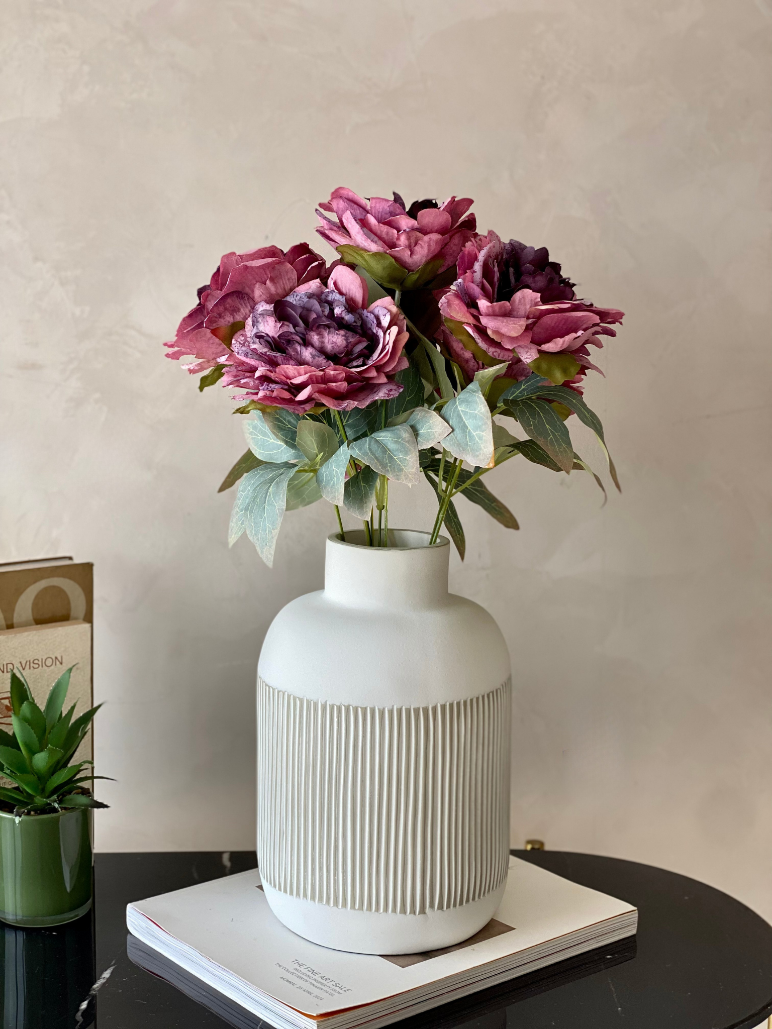 Artificial Iris Purple Peony Bunch