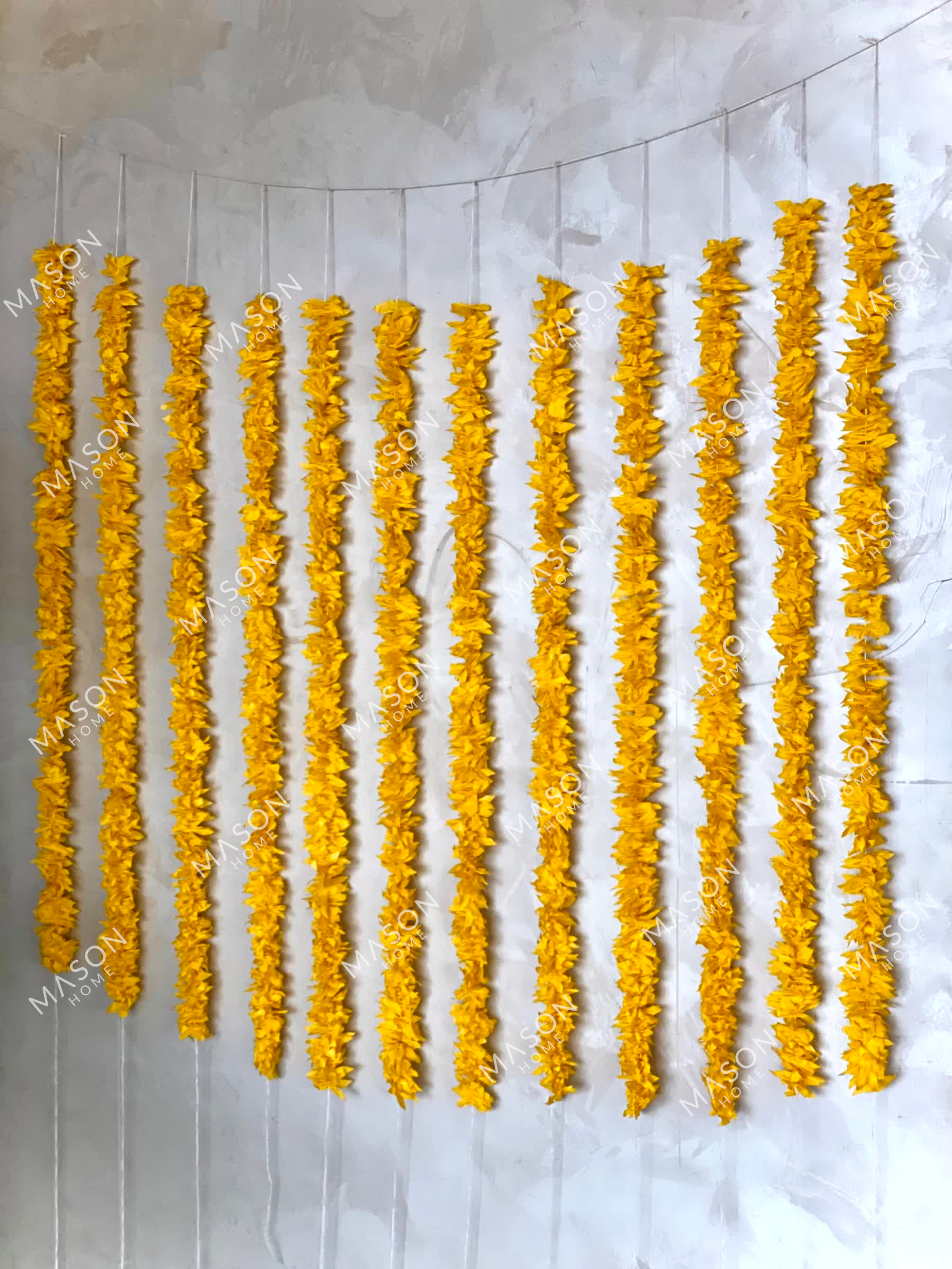Decorative Artificial Yellow Gajra - Set Of 12 (3 Feet)