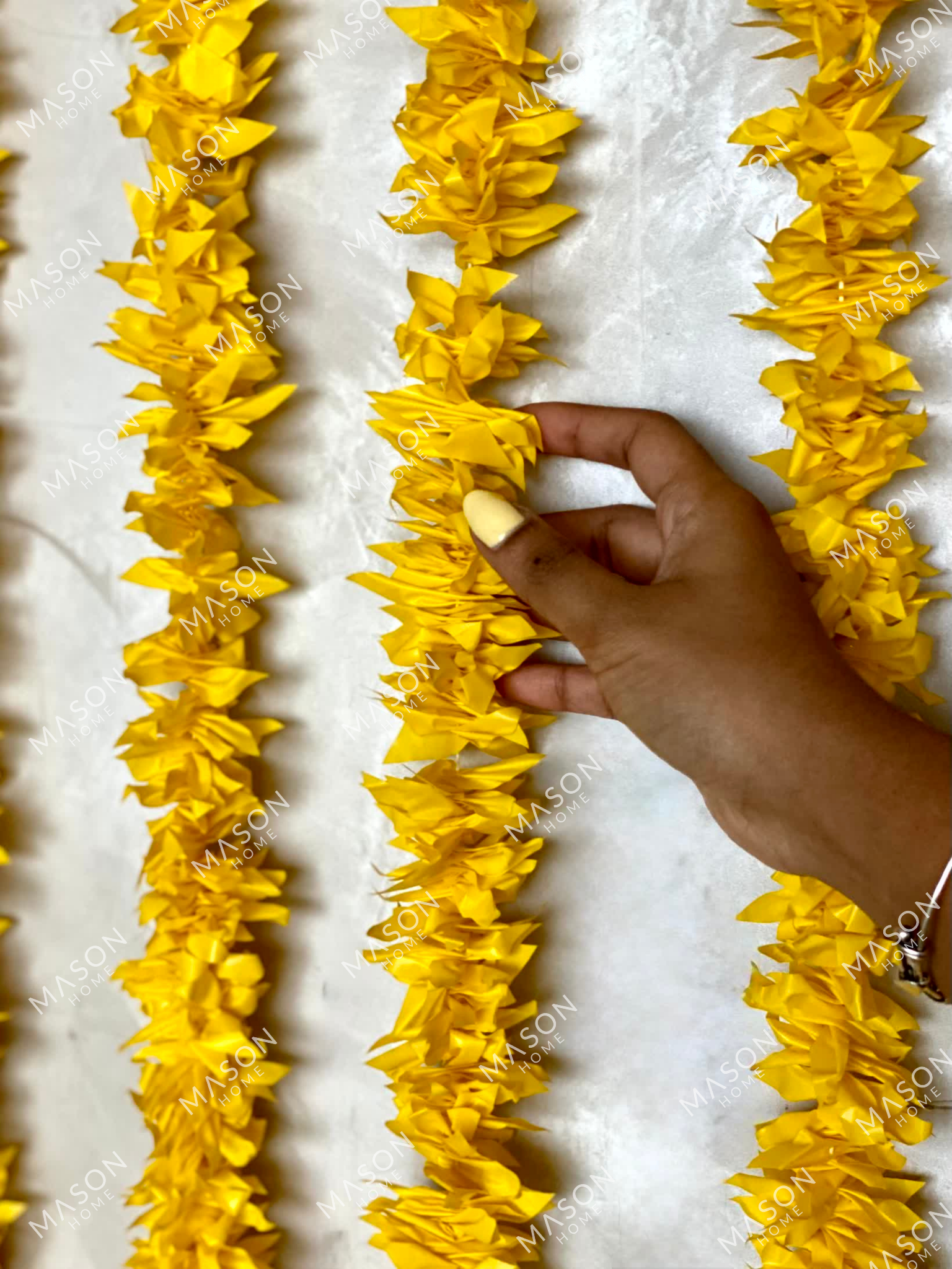 Decorative Artificial Yellow Gajra - Set Of 12 (3 Feet)