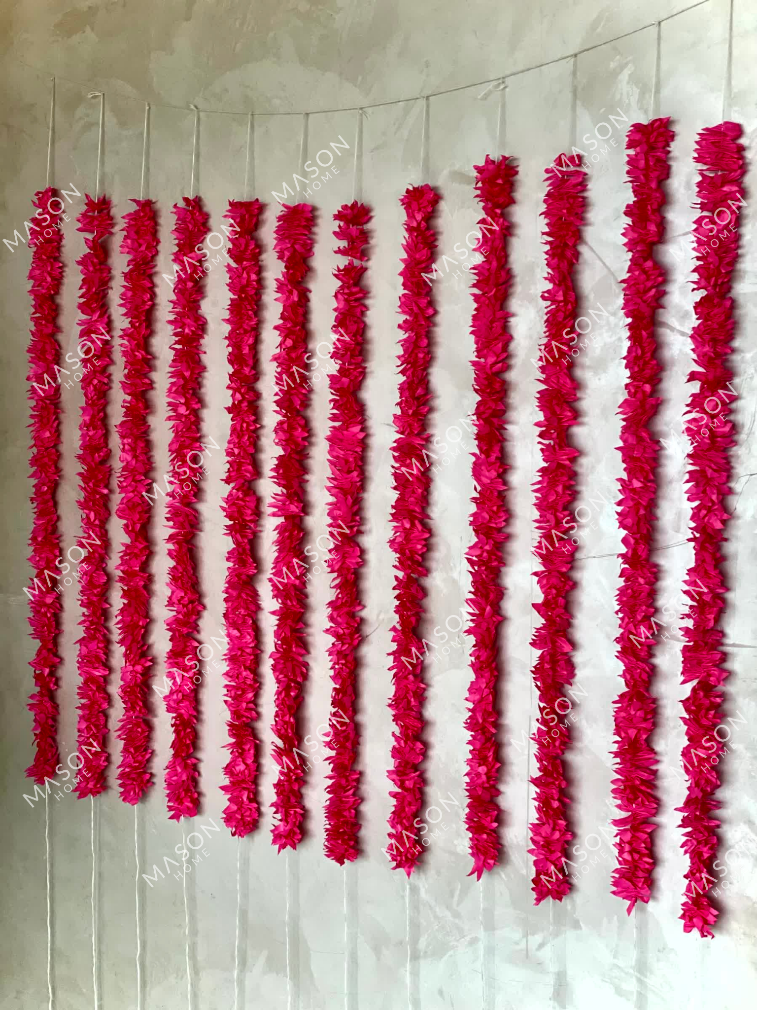 Decorative Artificial Pink Gajra - Set Of 12 (3 Feet)