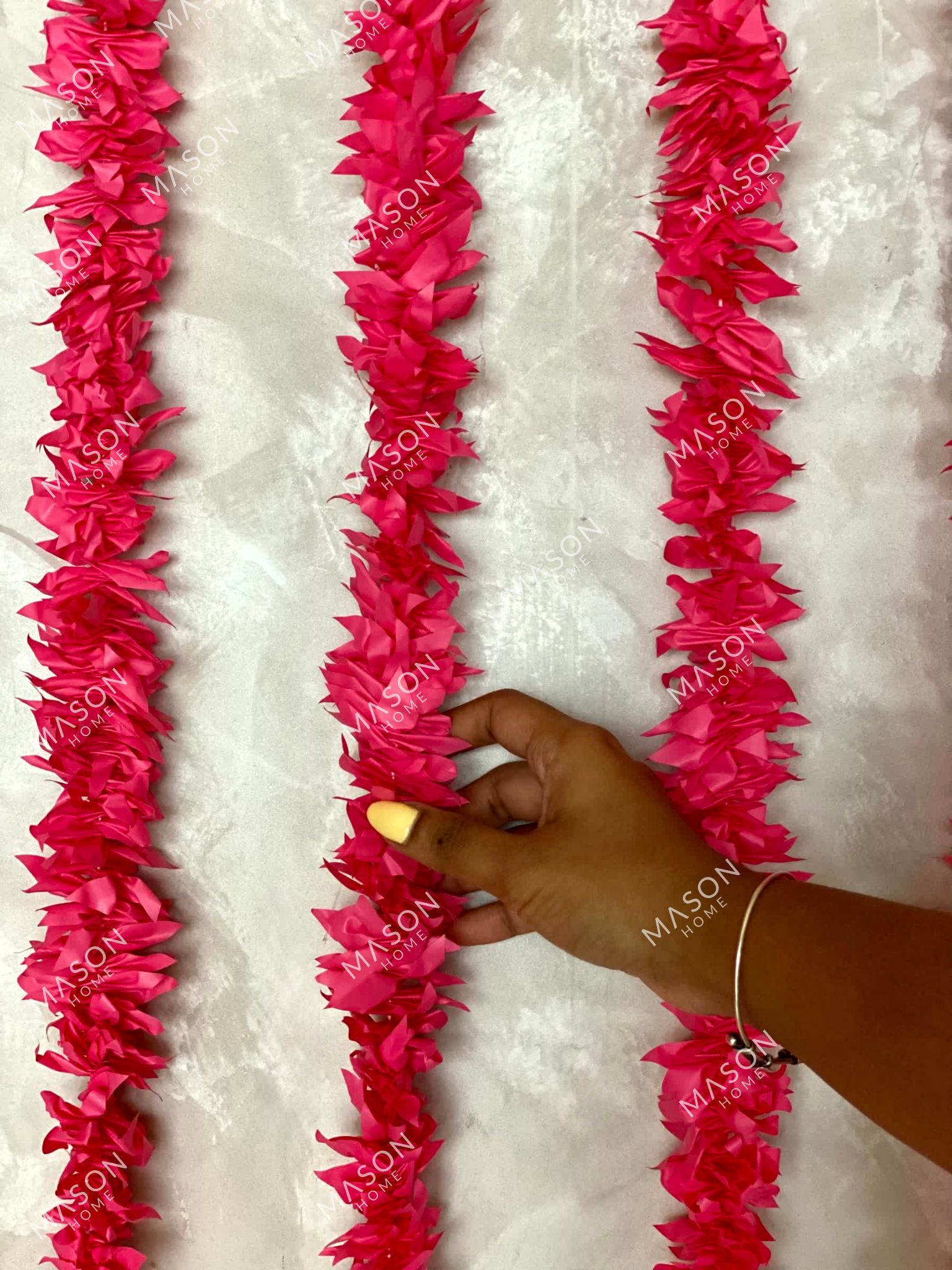 Decorative Artificial Pink Gajra - Set Of 12 (3 Feet)