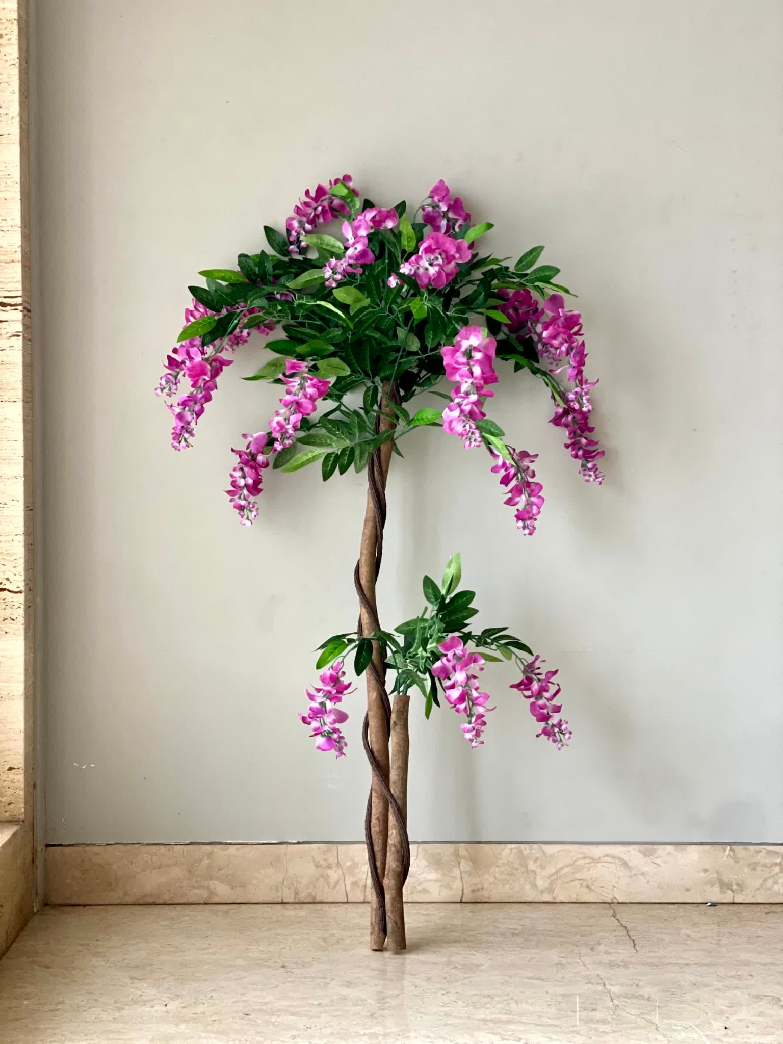 Artificial Wisteria Blush Pink Plant - 4 Feet