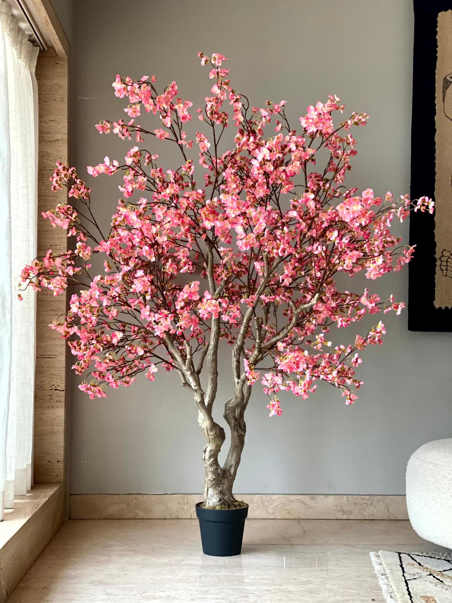 Artificial Blush Cherry Blossom Plant - 6.5 Feet