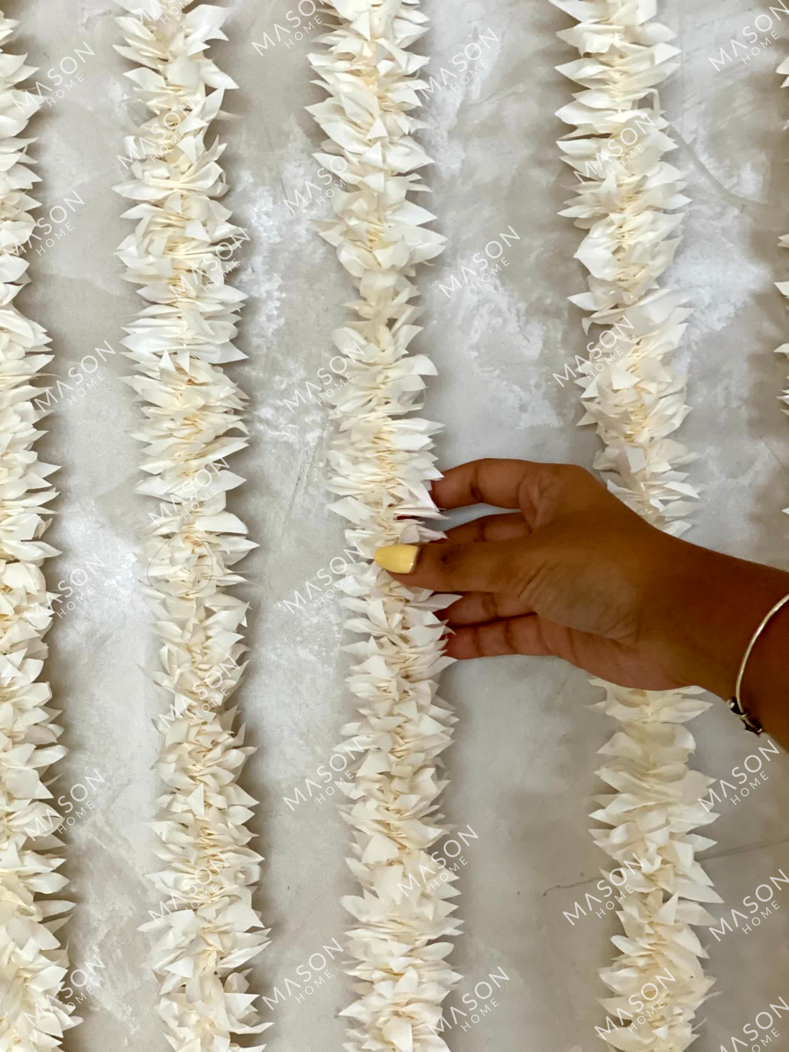 Decorative Artificial White Gajra - Set Of 12 (3 Feet)