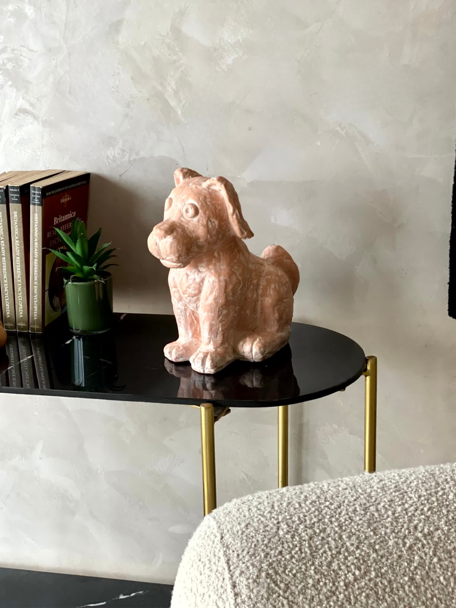 Terracotta Pup Sculpture