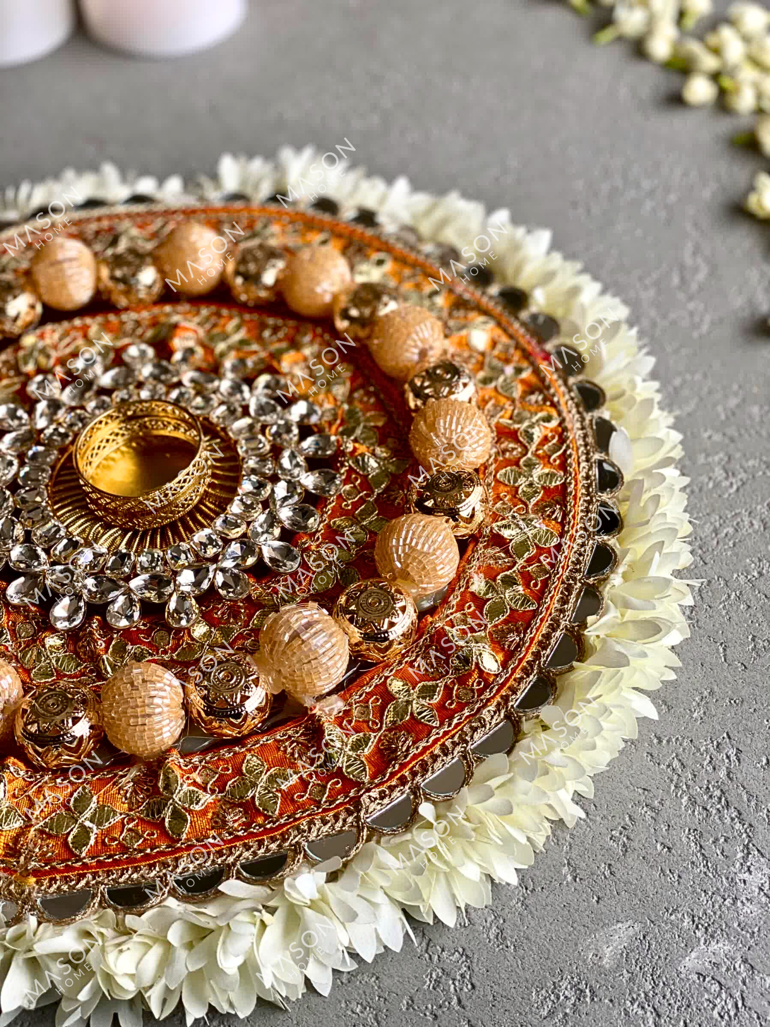 Festive Adaa Floral Rangoli - Beige