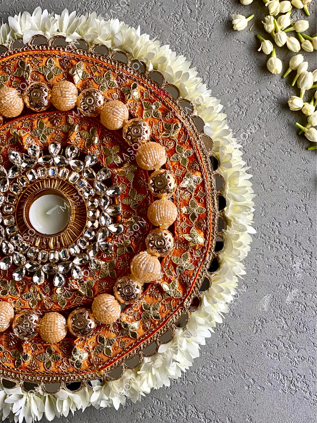 Festive Adaa Floral Rangoli - Beige
