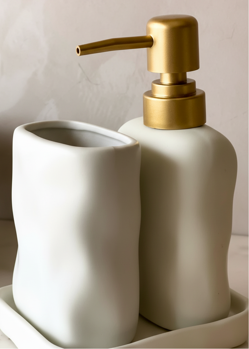 Lucent Bathroom Set - White (Set of 3)