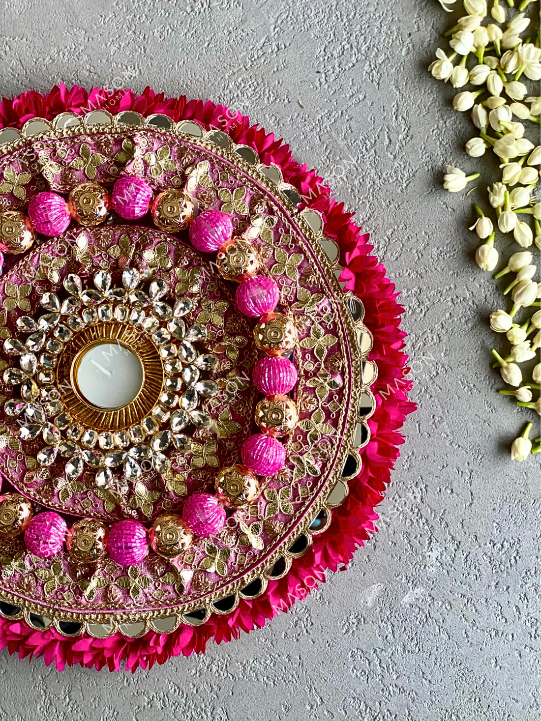 Festive Adaa Floral Rangoli - Pink