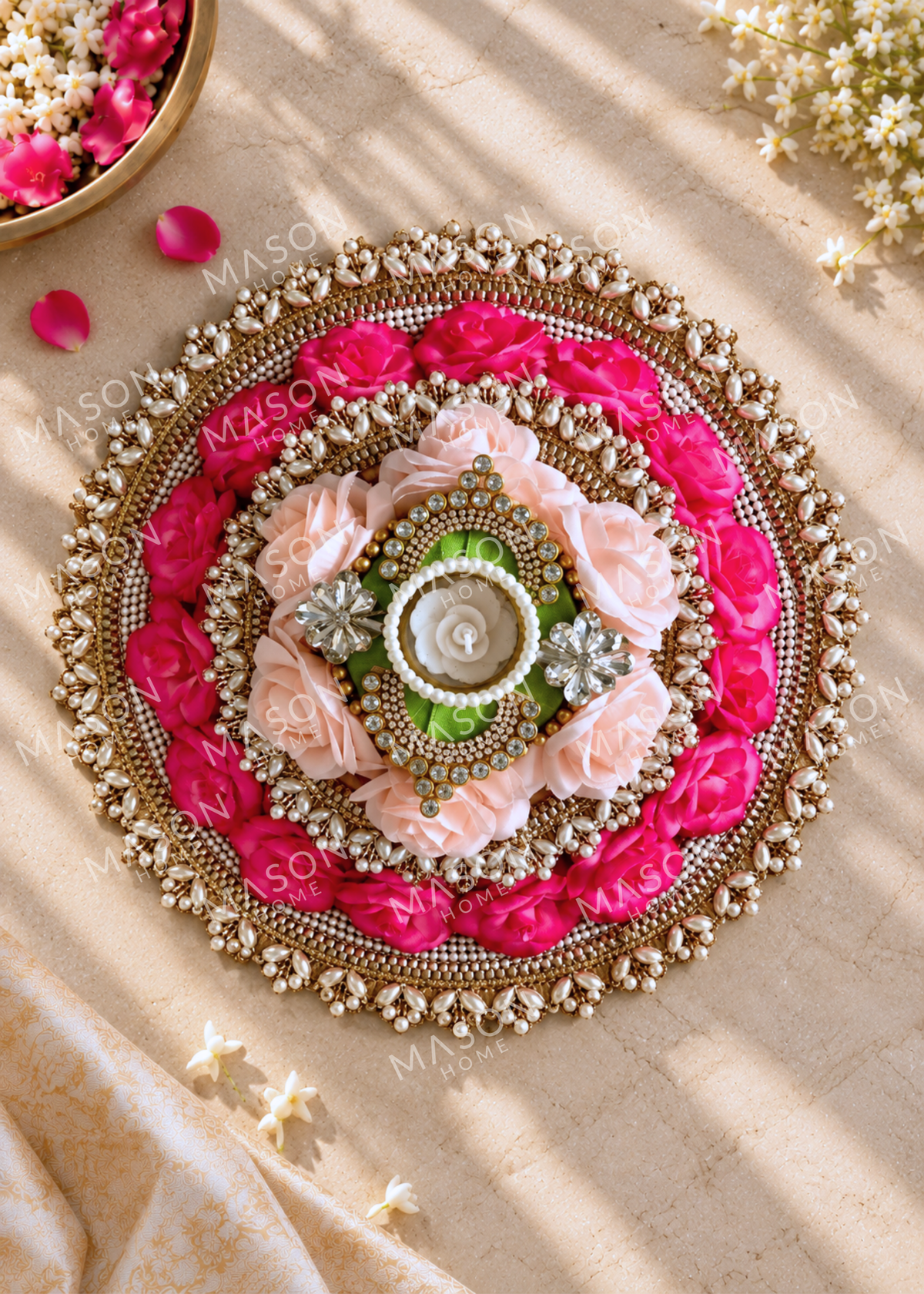 Festive Royal Blossom I Artifical Rangoli
