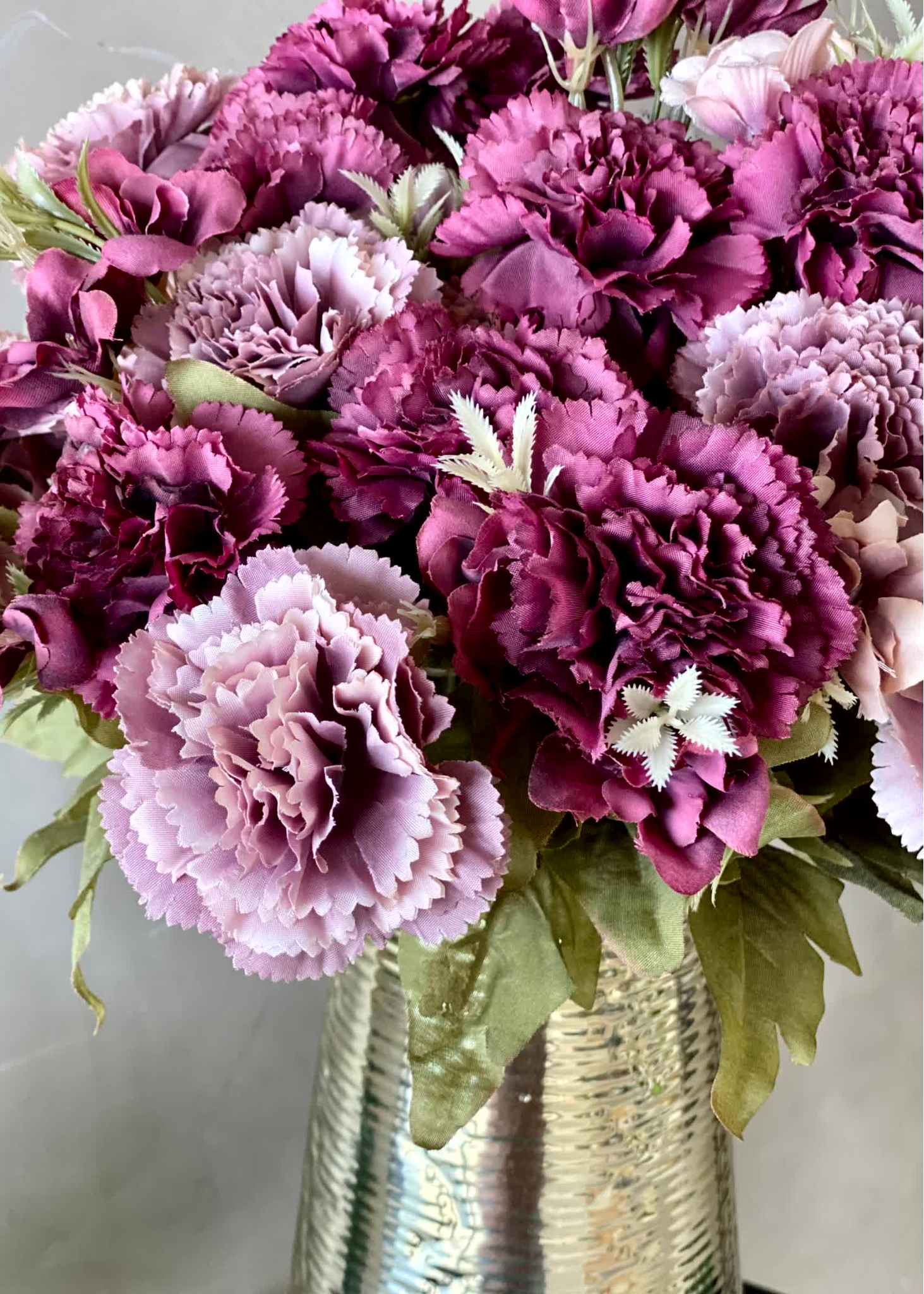 Artificial Mixed Carnation Flower - Set of 2