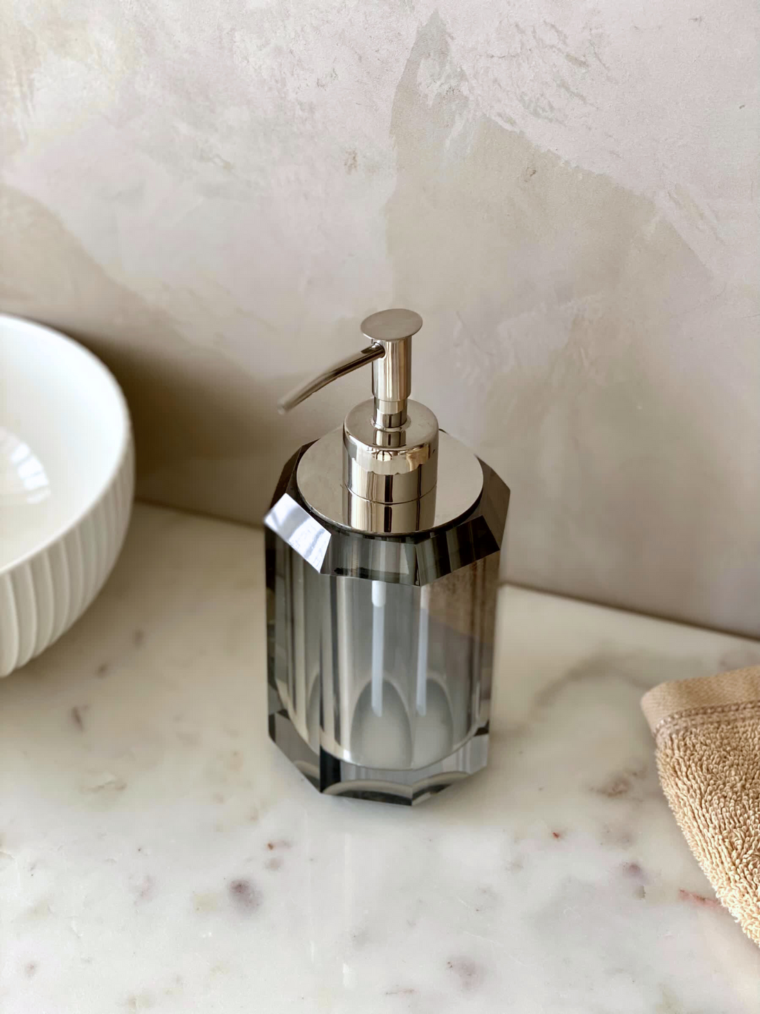 Hexa Crystal Bathroom Dispenser - Black