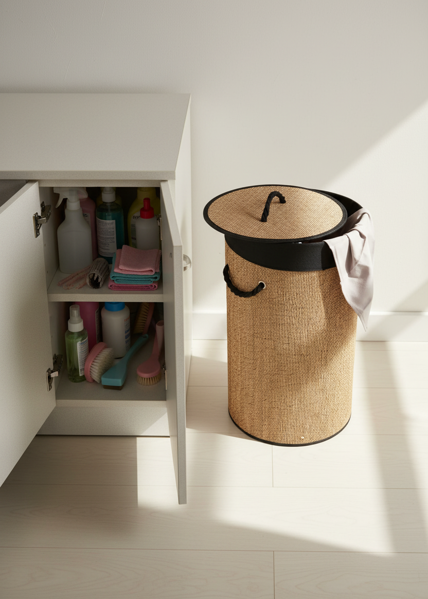 Savanna Laundry Basket - Black & Brown