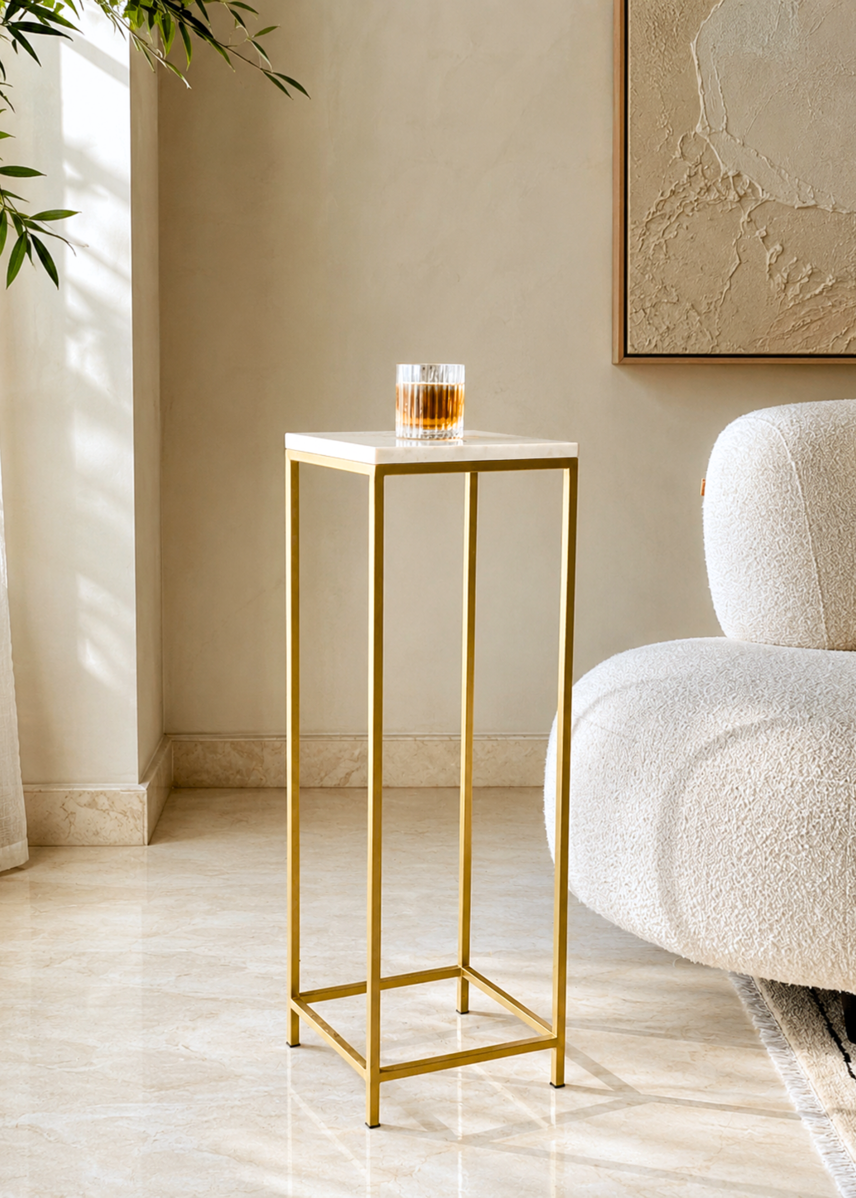 Rhodes Marble Drink Table - Large