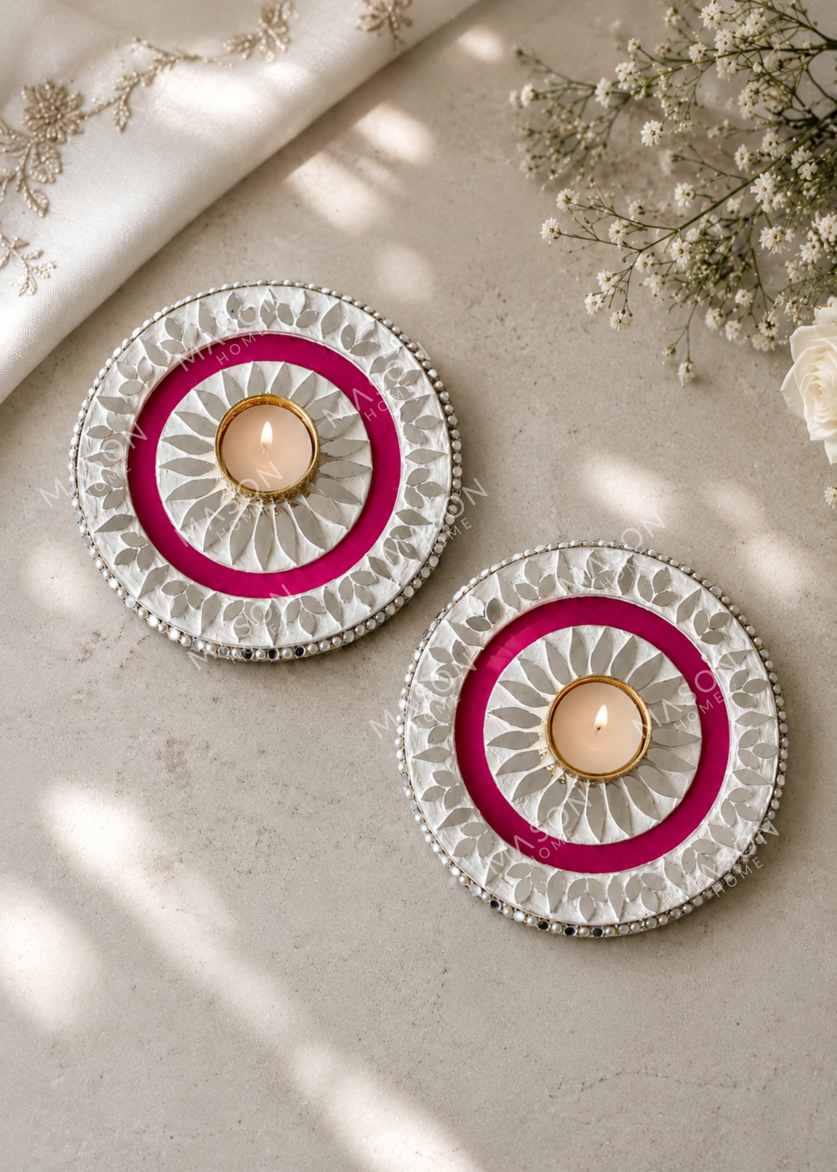 Festive Noor Rangoli Diya - Set of 2