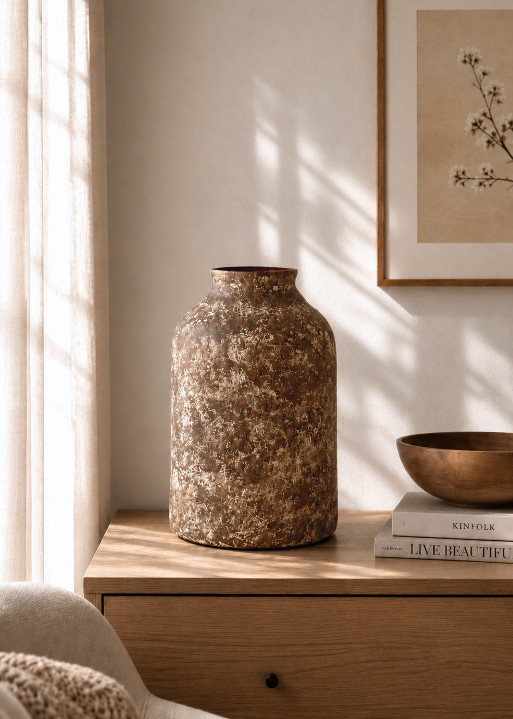 Fossil Vases - Aged Brown