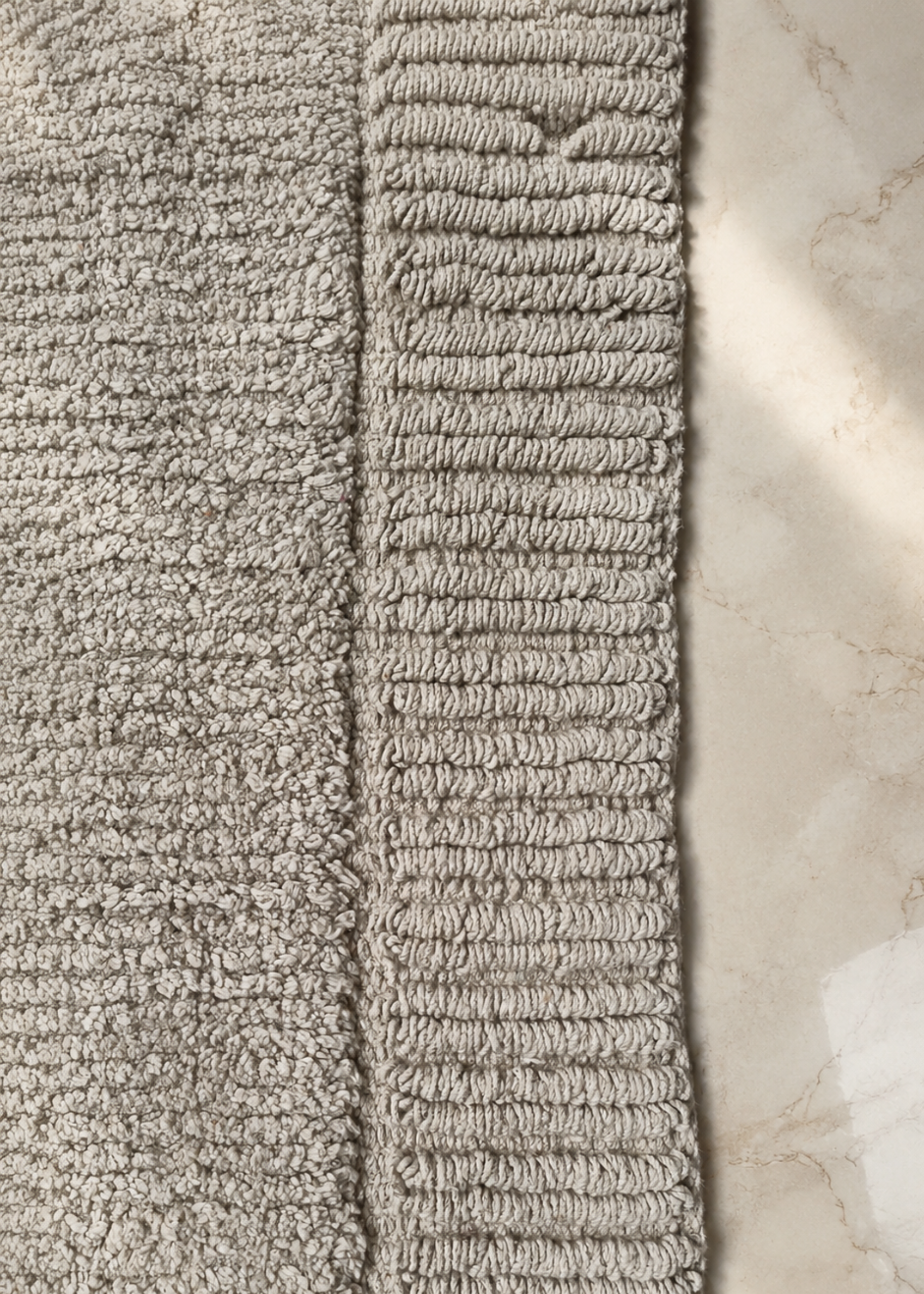 Mysa Anti Slip - Woven - Cotton Bath Mat - Beige - 45 x 30 cm