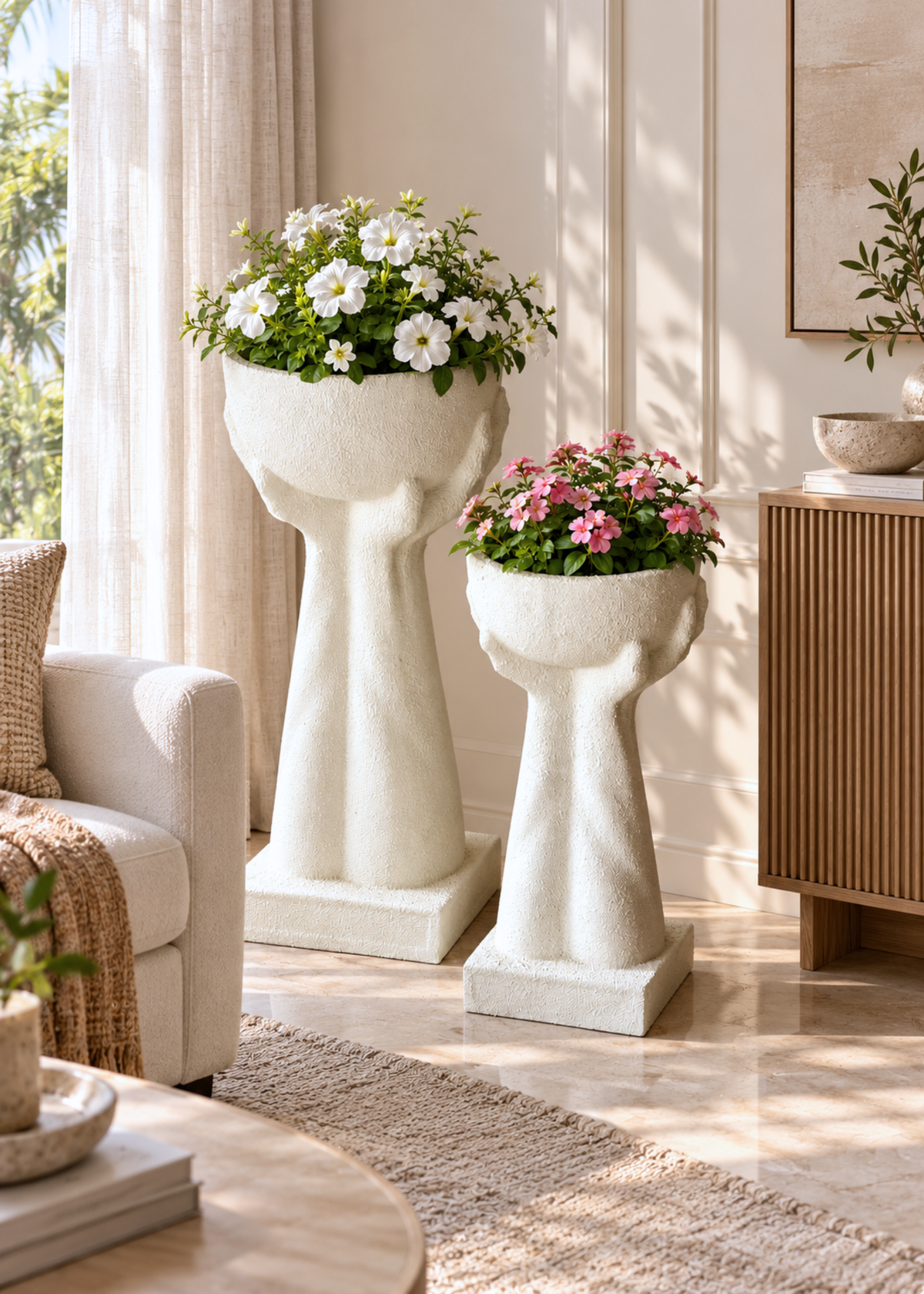 Lucca Planters - Ivory