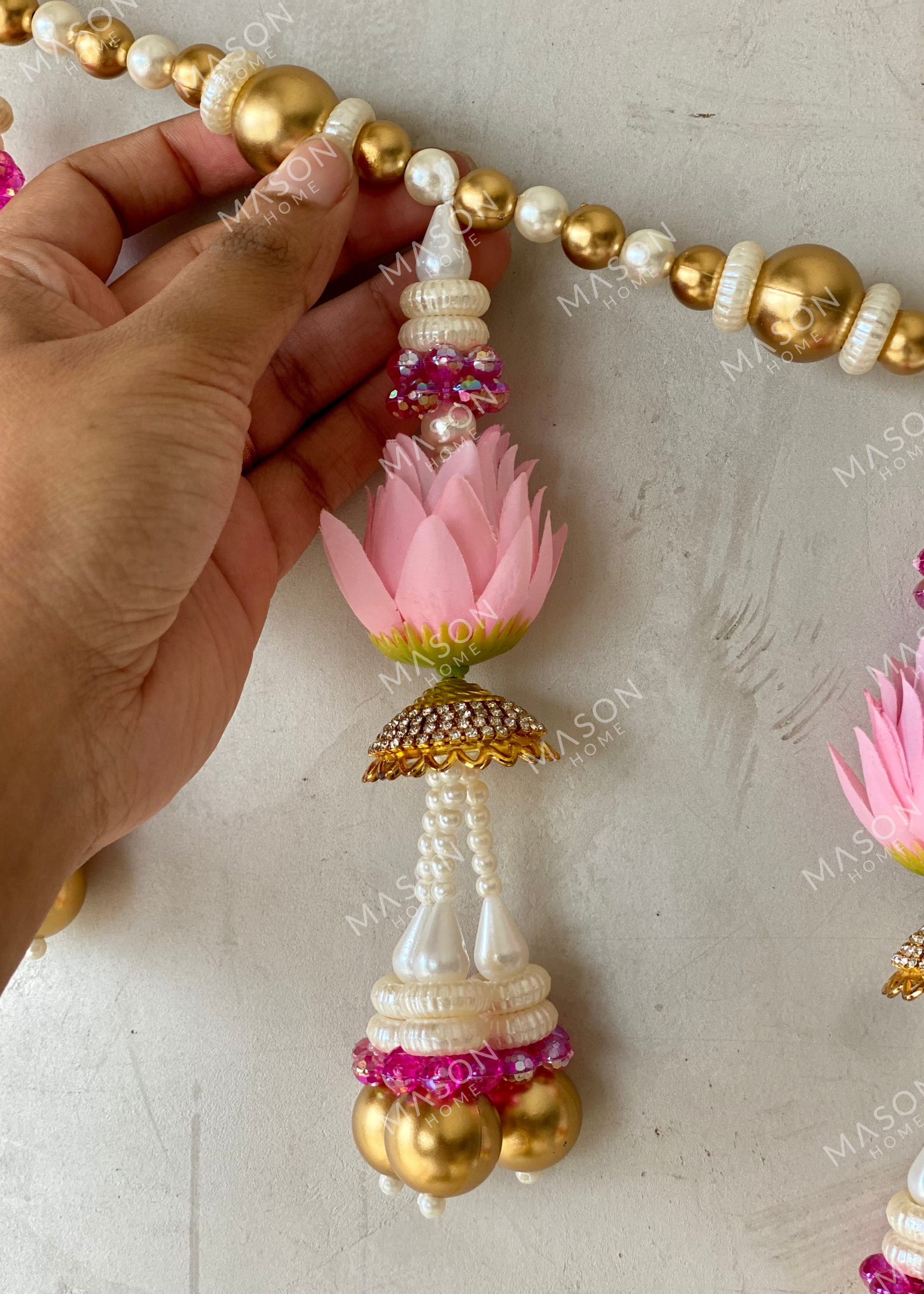 Festive Pink Lotus Toran