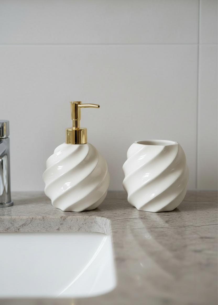 Swirl Bathroom Set - Beige