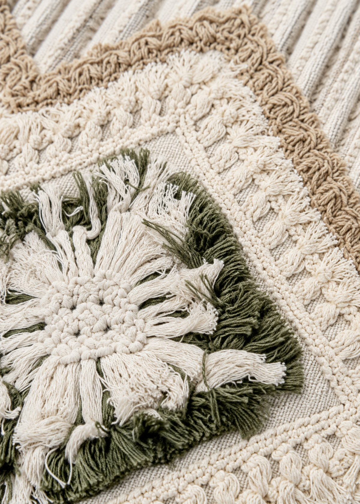 Macrame Ivory Cushion Cover