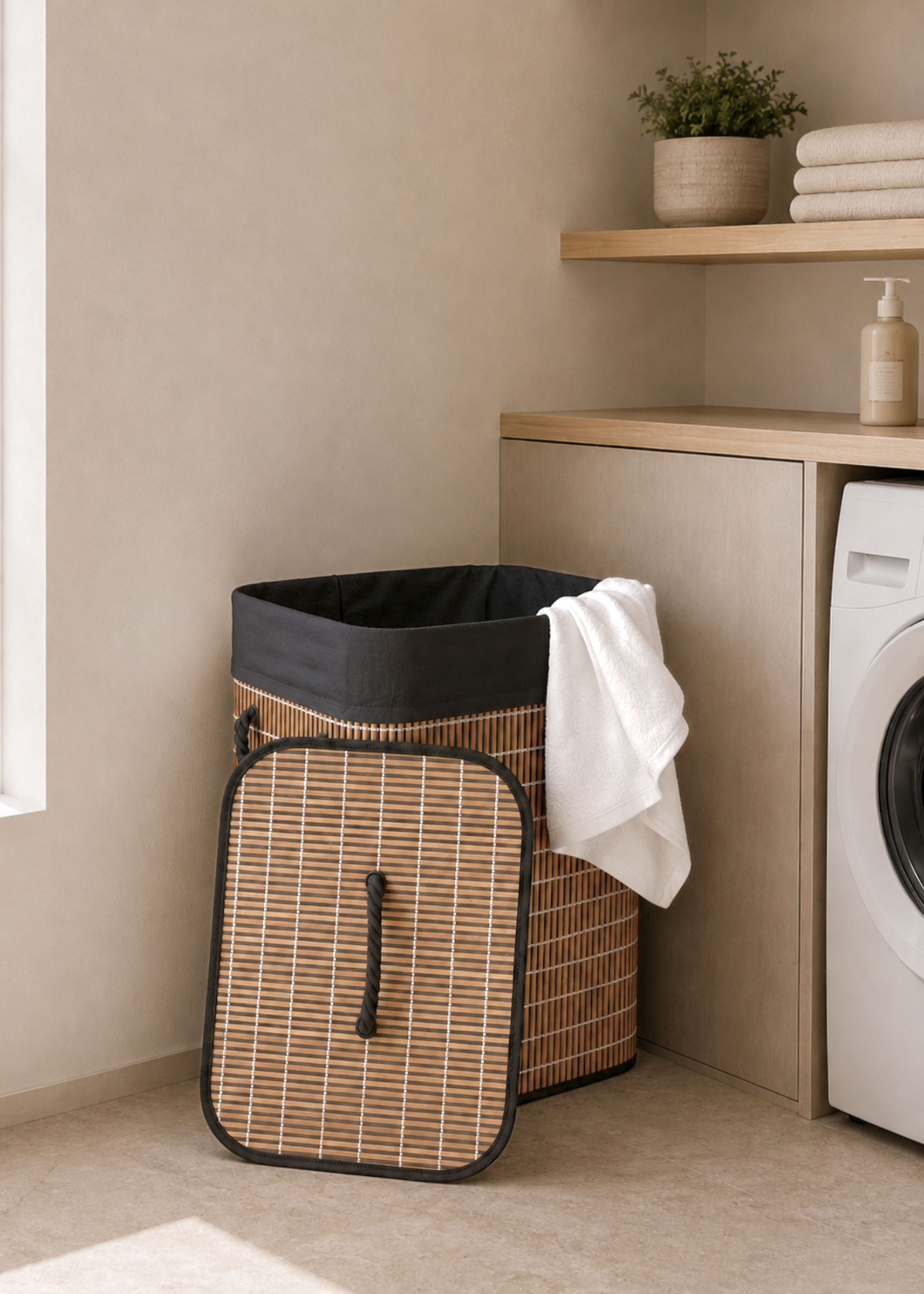 Baskora Laundry Basket - Black & Brown