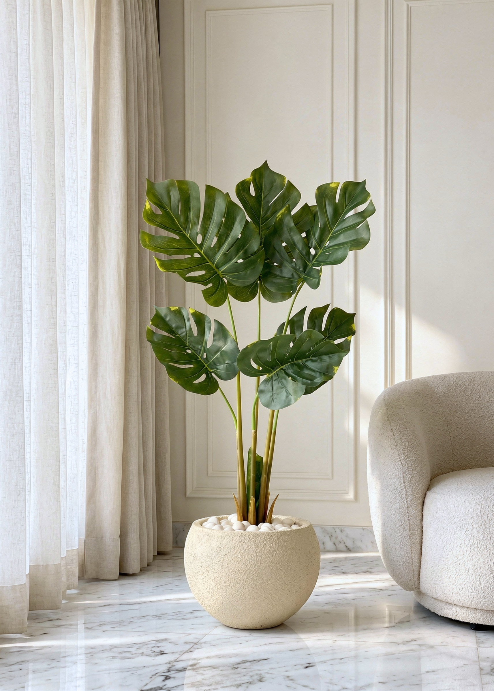 Artificial Evergreen Monstera Plant - 3.5 Feet