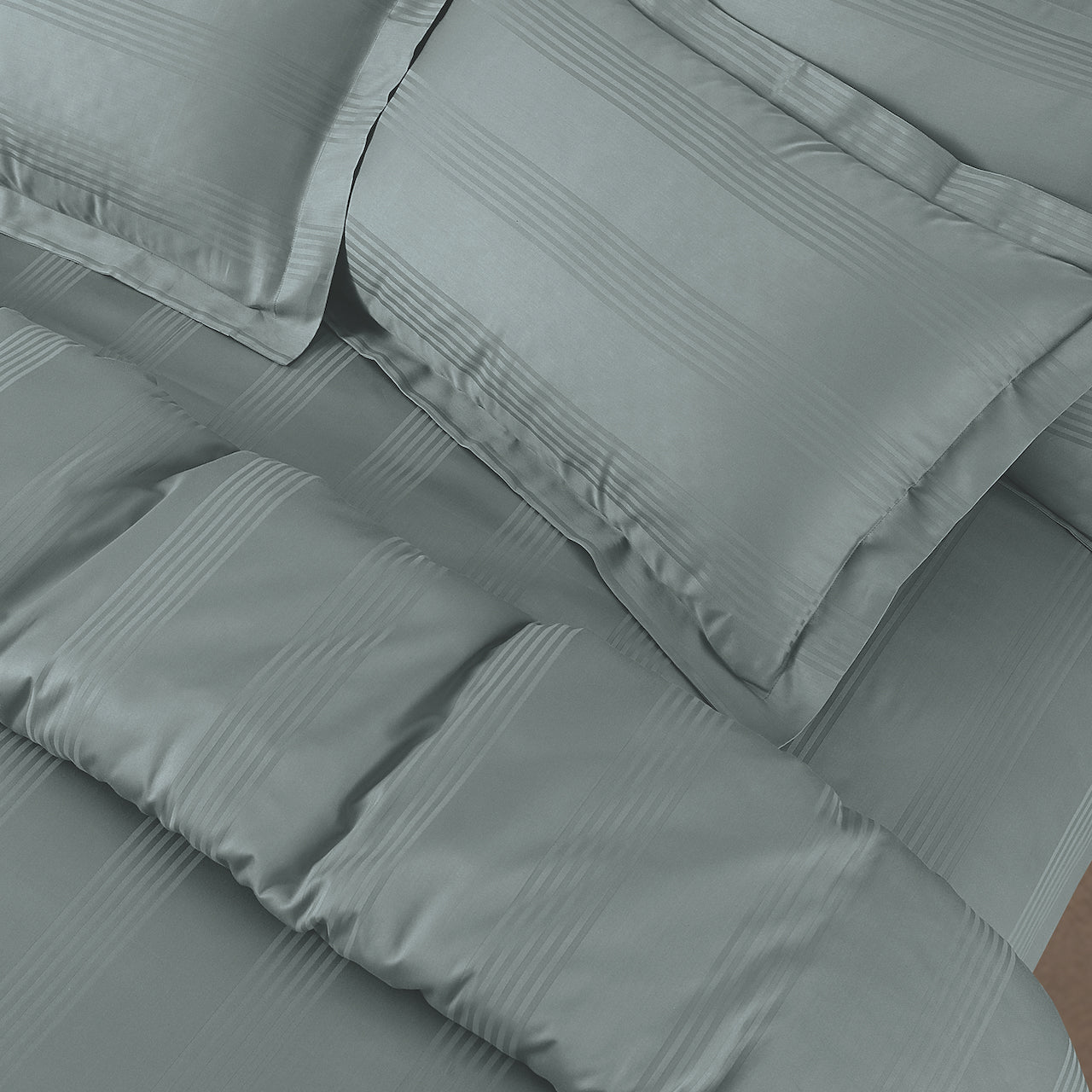 Turin Jacquard Olive Stripes Bedsheet