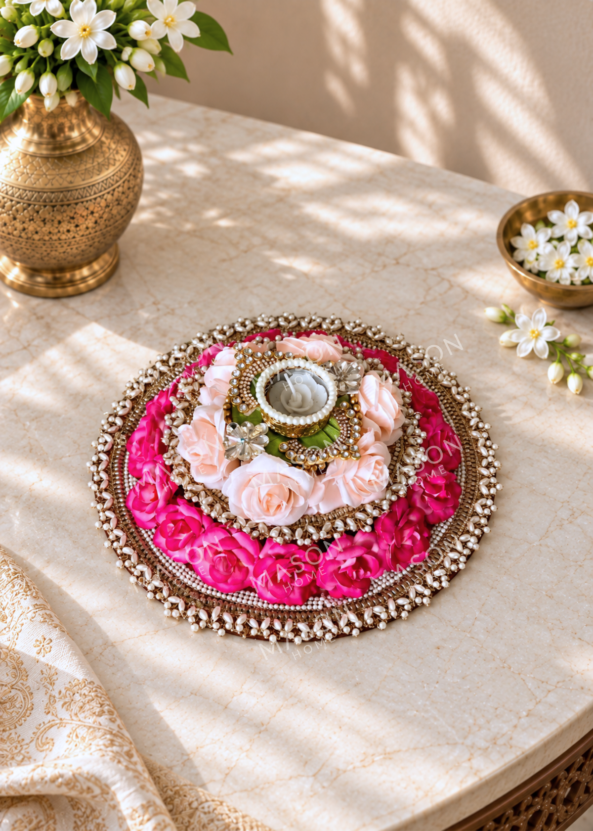 Festive Royal Blossom I Artifical Rangoli