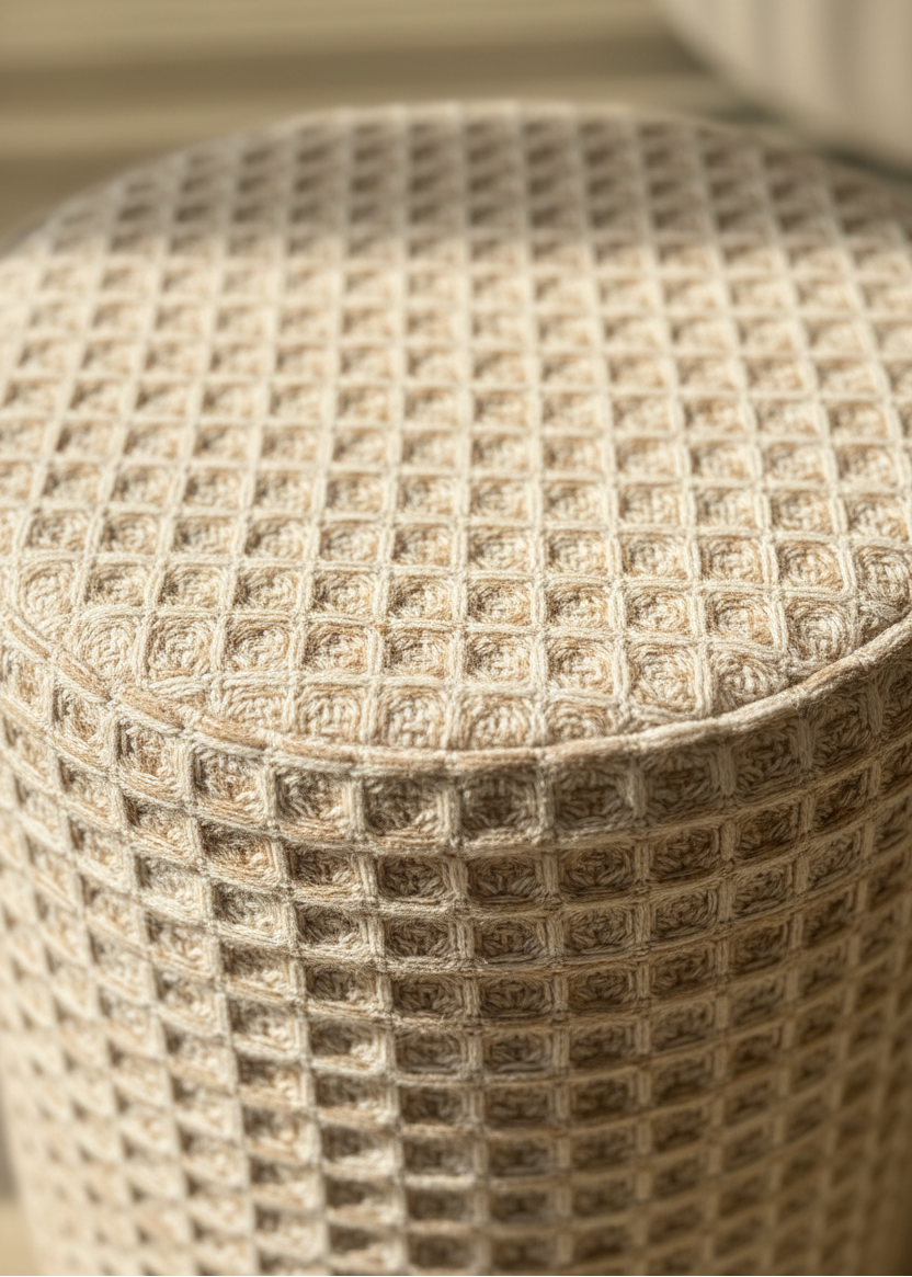 Wilson Waffle Pouffe - Beige