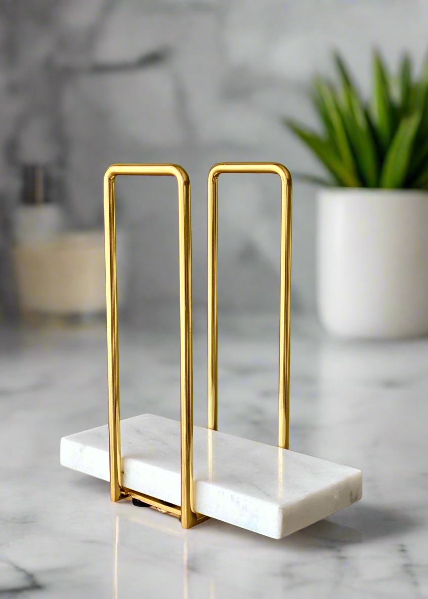 Imperial Napkin Holder - White & Gold
