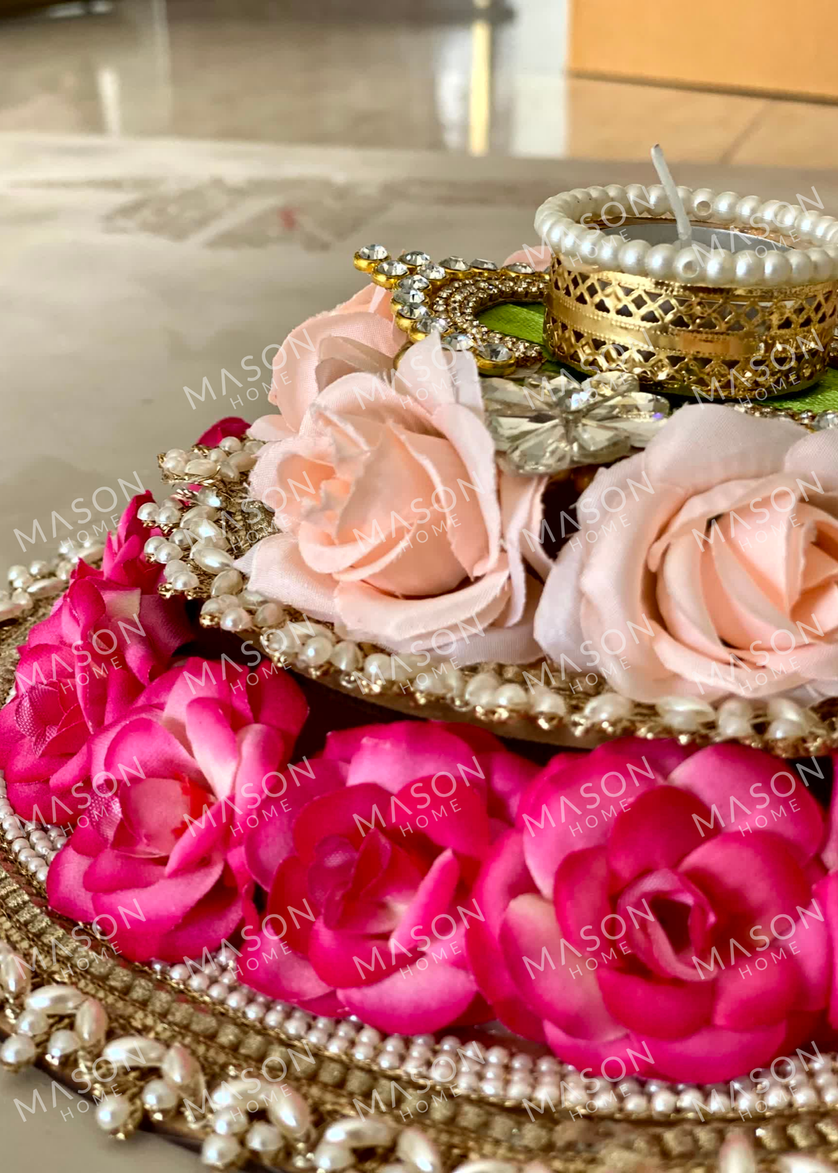 Festive Royal Blossom I Artifical Rangoli