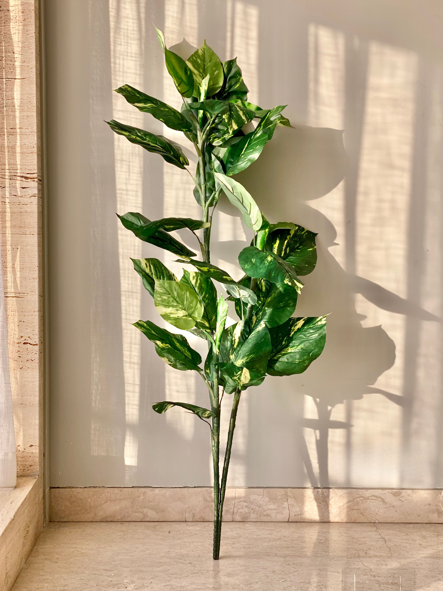 Artificial Variegated Pothos Plant - 5 Feet