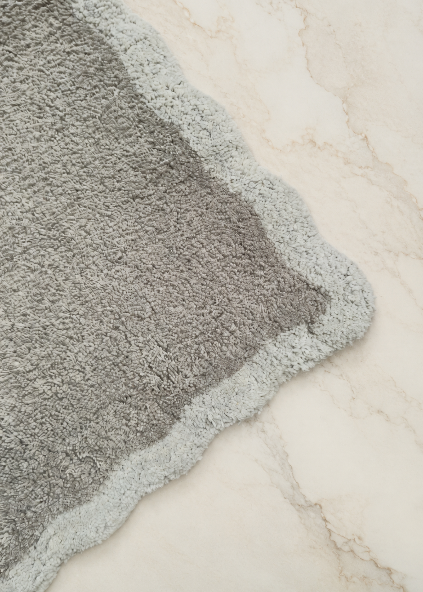 Scallia Anti Slip - Tufted - Cotton Bath Mat - Grey - 60 x 40 cm